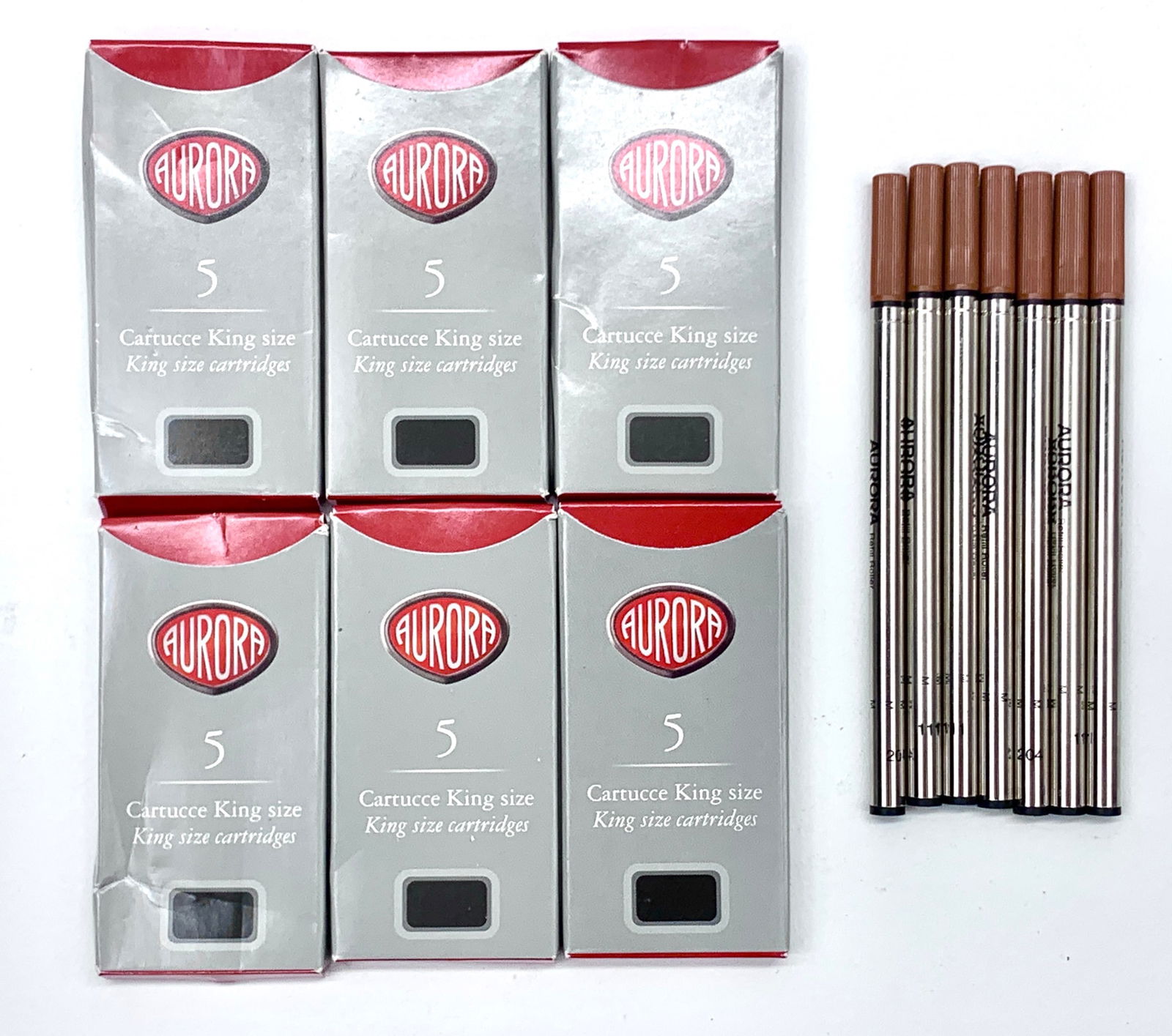 Aurora Cartucce Size Fountain Pen Ink Cartridges With 204 & 111 Rollerball Refills (1 of 2)