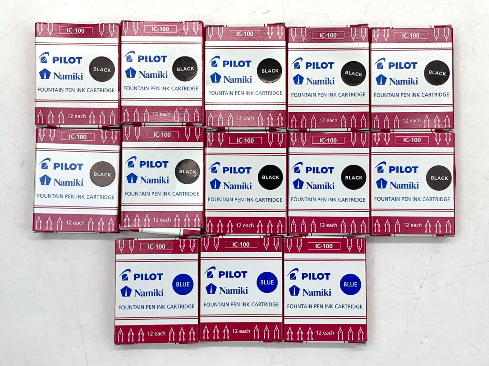 Pilot Namiki IC-100 Black & Blue Fountain Pen Ink Cartridges (1 of 2)