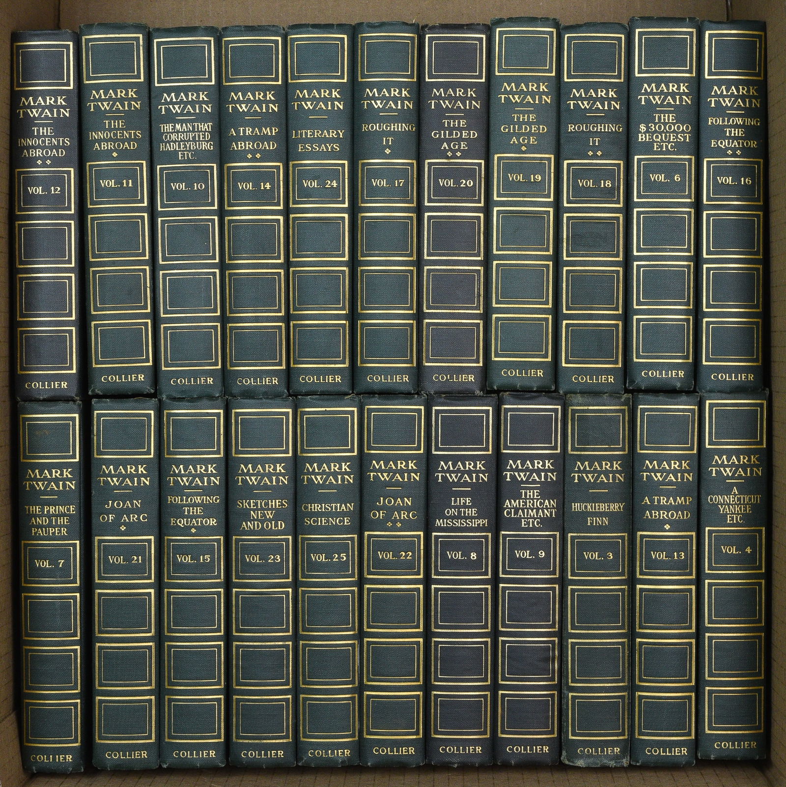 Mark Twain's Works Harper and Brothers Edition: Mark Twain's Works Published by P. F. Collier and Son Company, New York, 1912. Harper and Brothers edition.