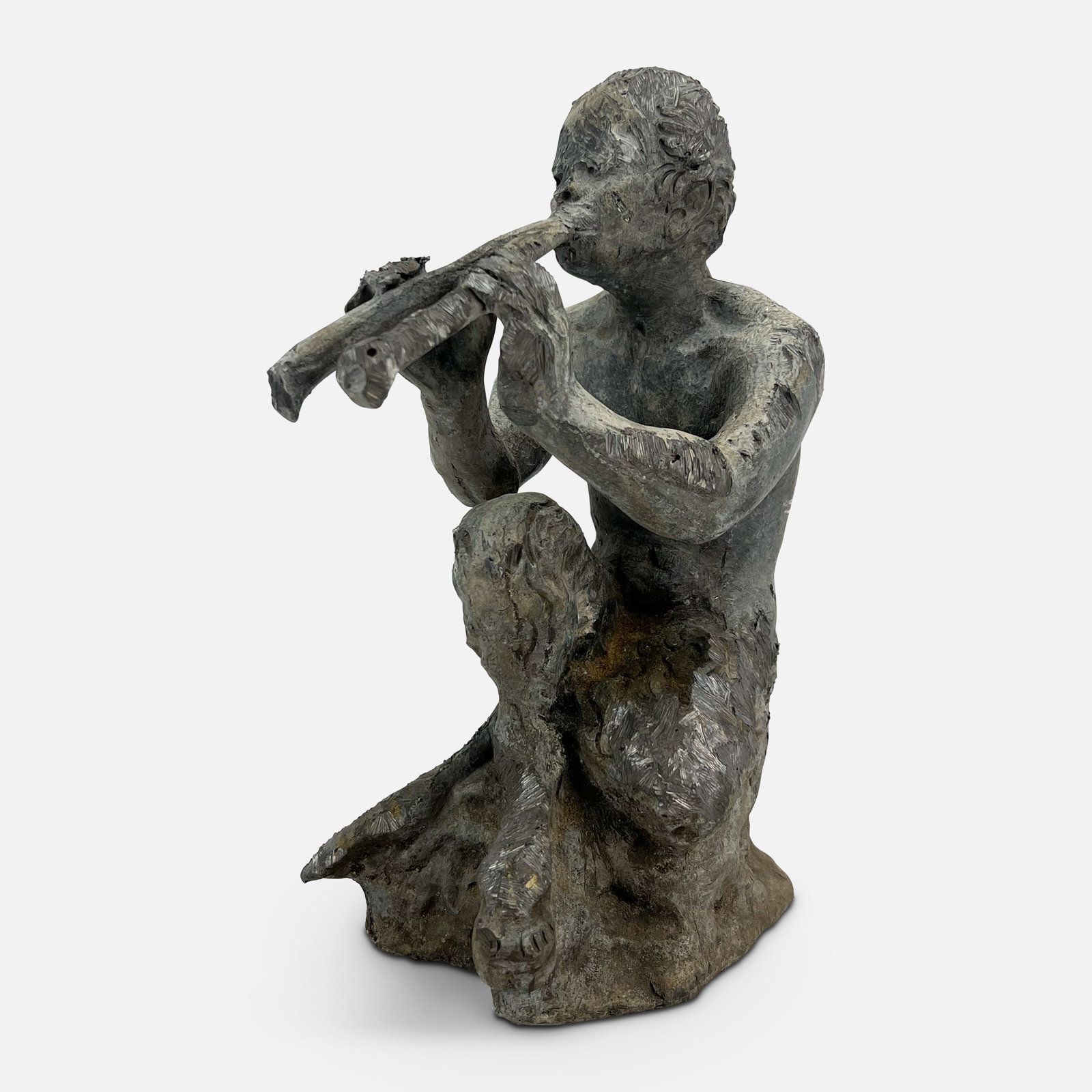 Antique English 19thC Lead Garden Sculpture Satyr Playing a Flute (1 of 7)