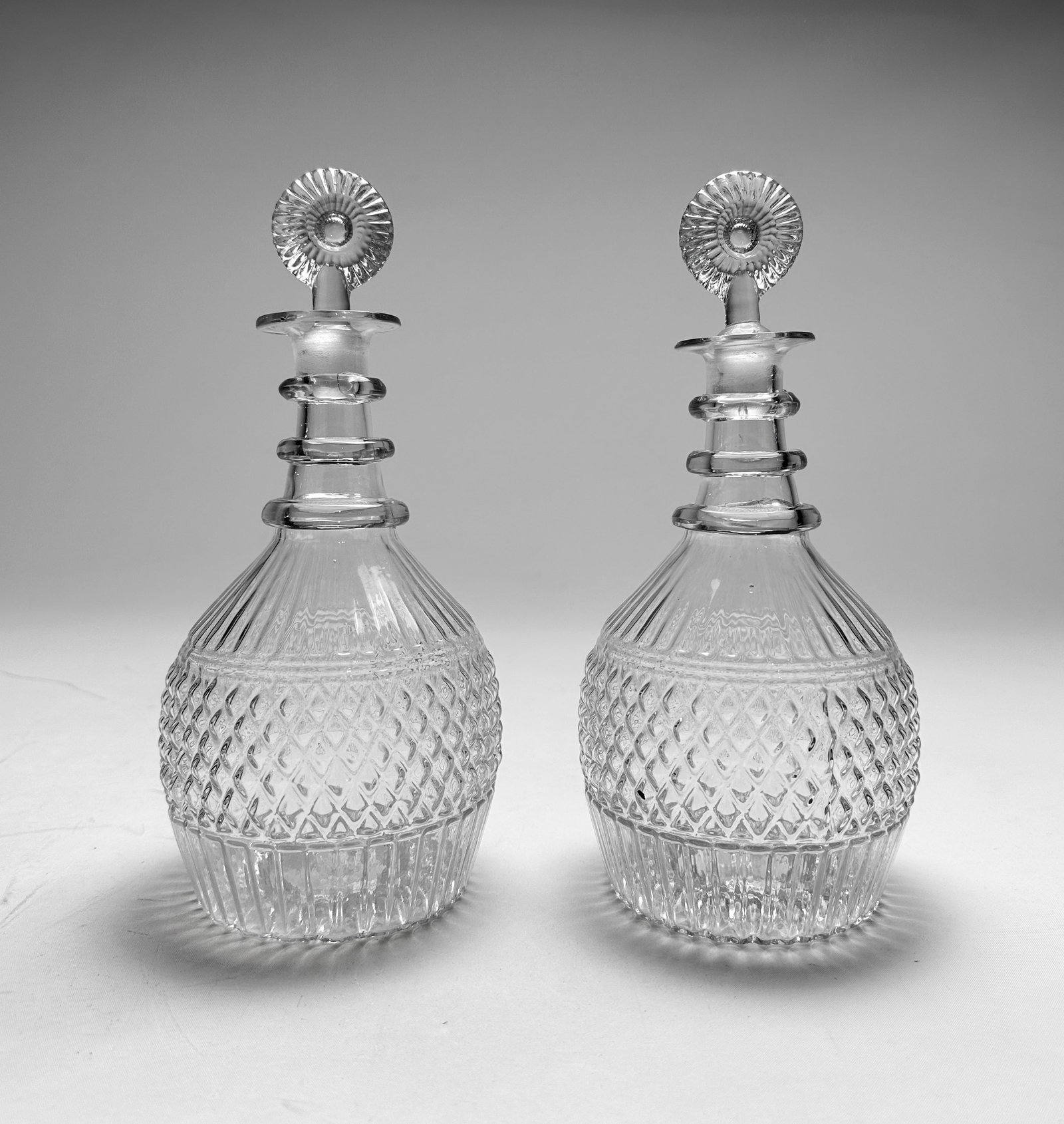 Pair Antique American 19thC "GII-18" Pattern Glass Decanters (1 of 8)