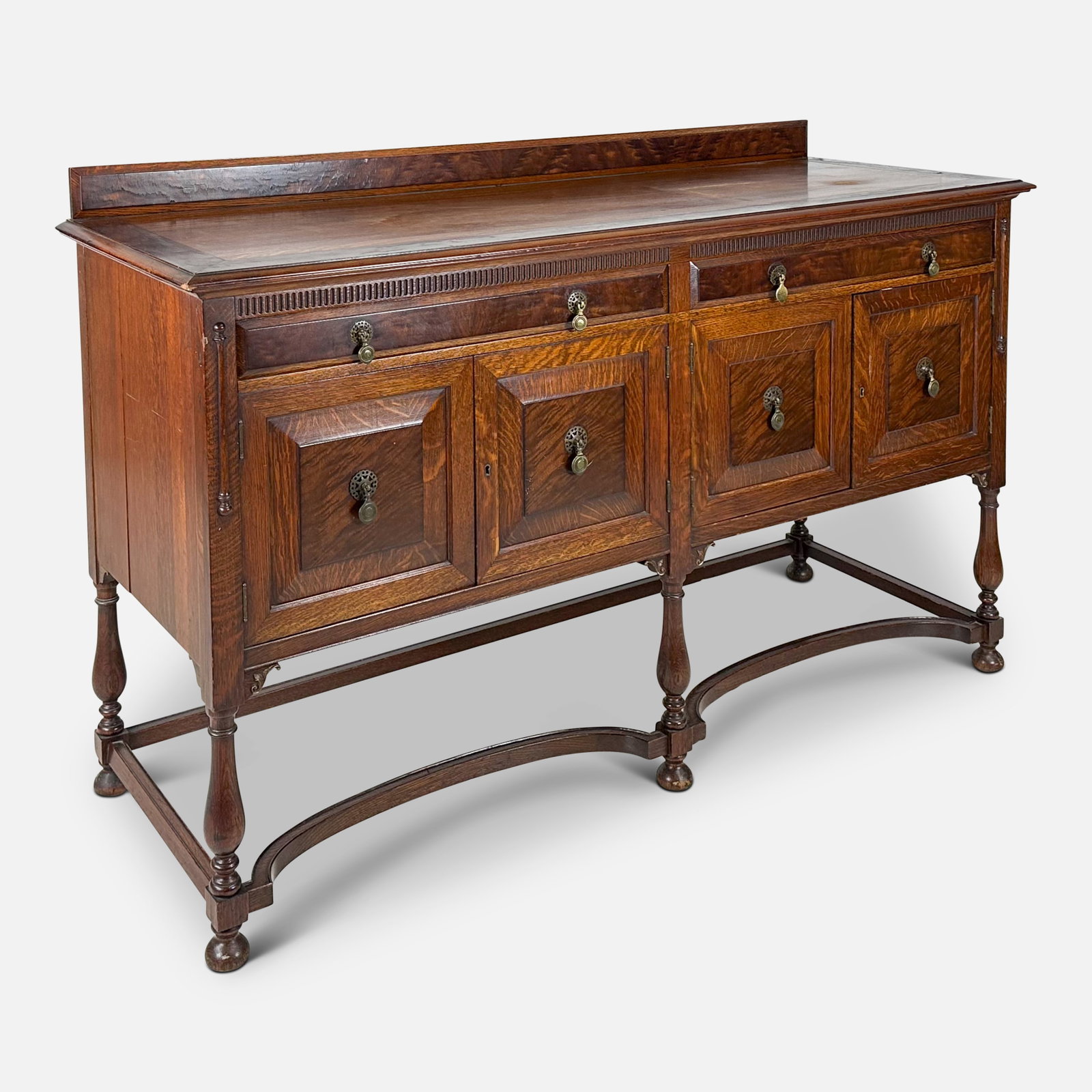 Grand Rapids Chair Co Jacobean Carved Oak Wood and Brass Sideboard #553 (1 of 15)