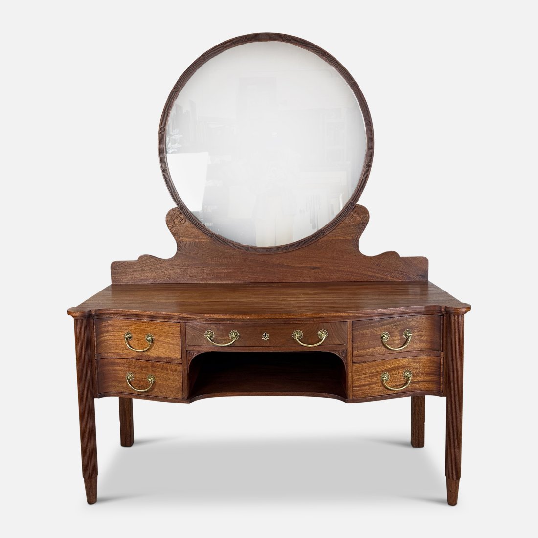 Antique American Arts and Crafts Carved Hardwood Vanity Sideboard w/Mirror (1 of 8)