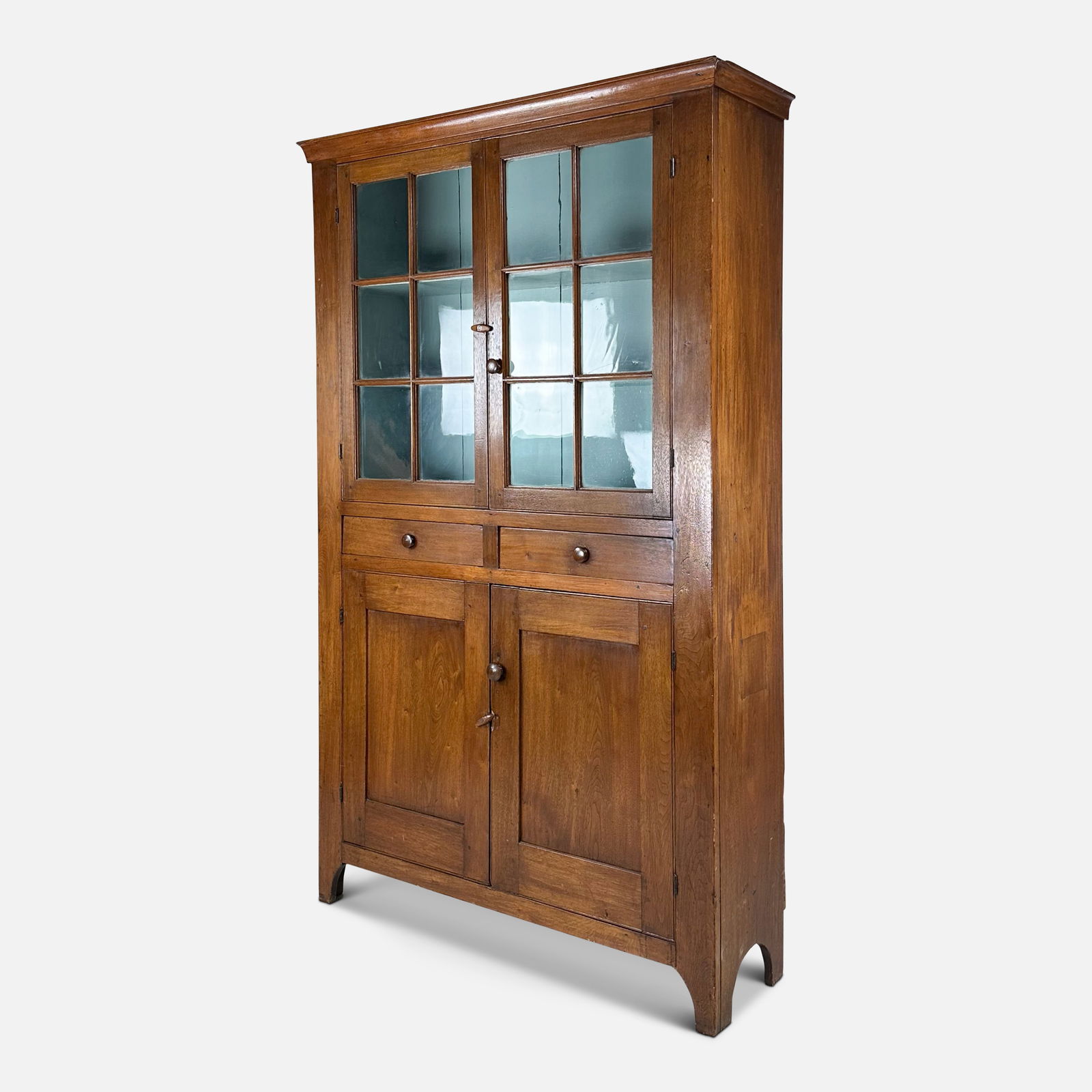 Antique American Glazed Glass Primitive Twelve-Light Cupboard (1 of 17)