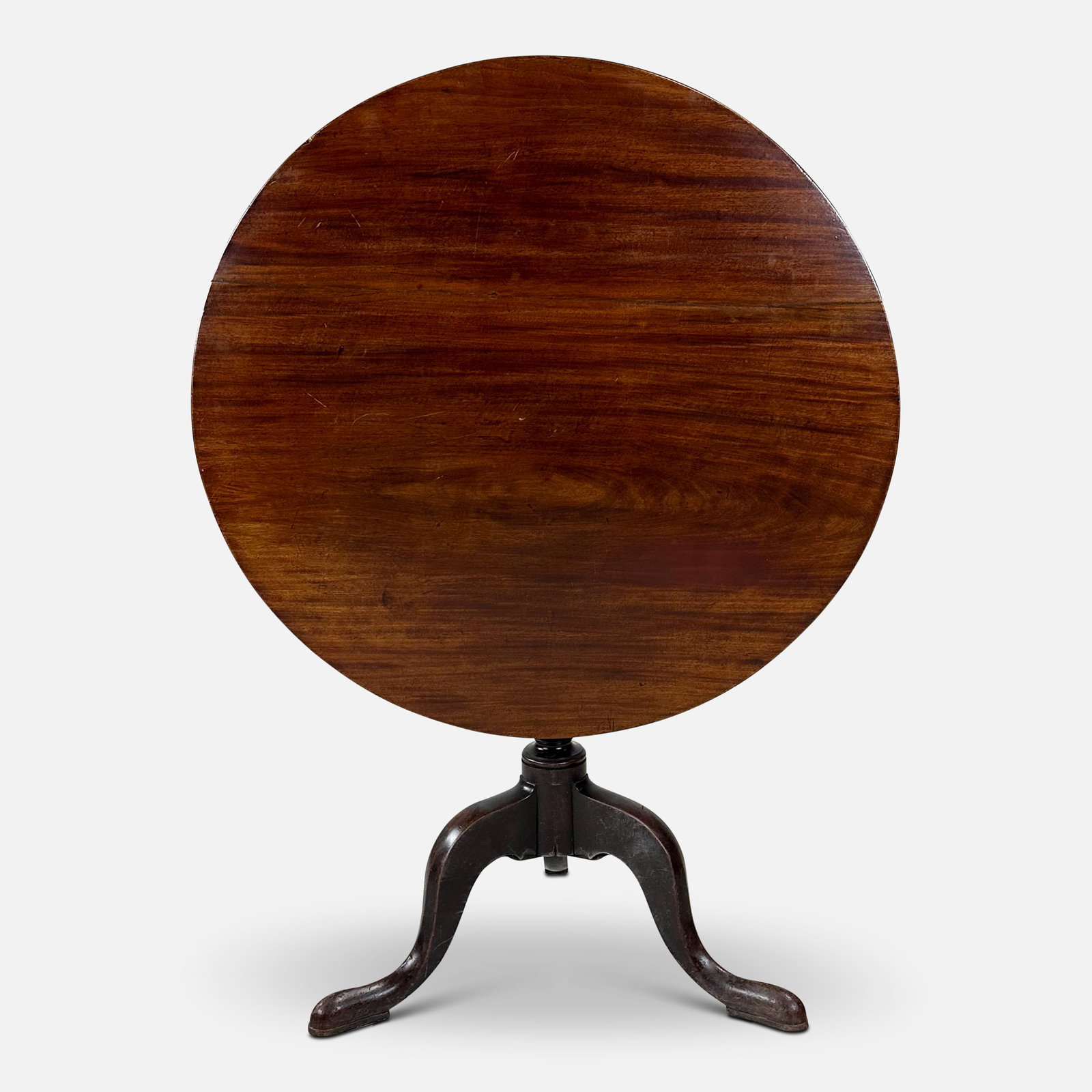 Antique 19thC American Mahogany Tilt-Top Round Tea Table (1 of 7)