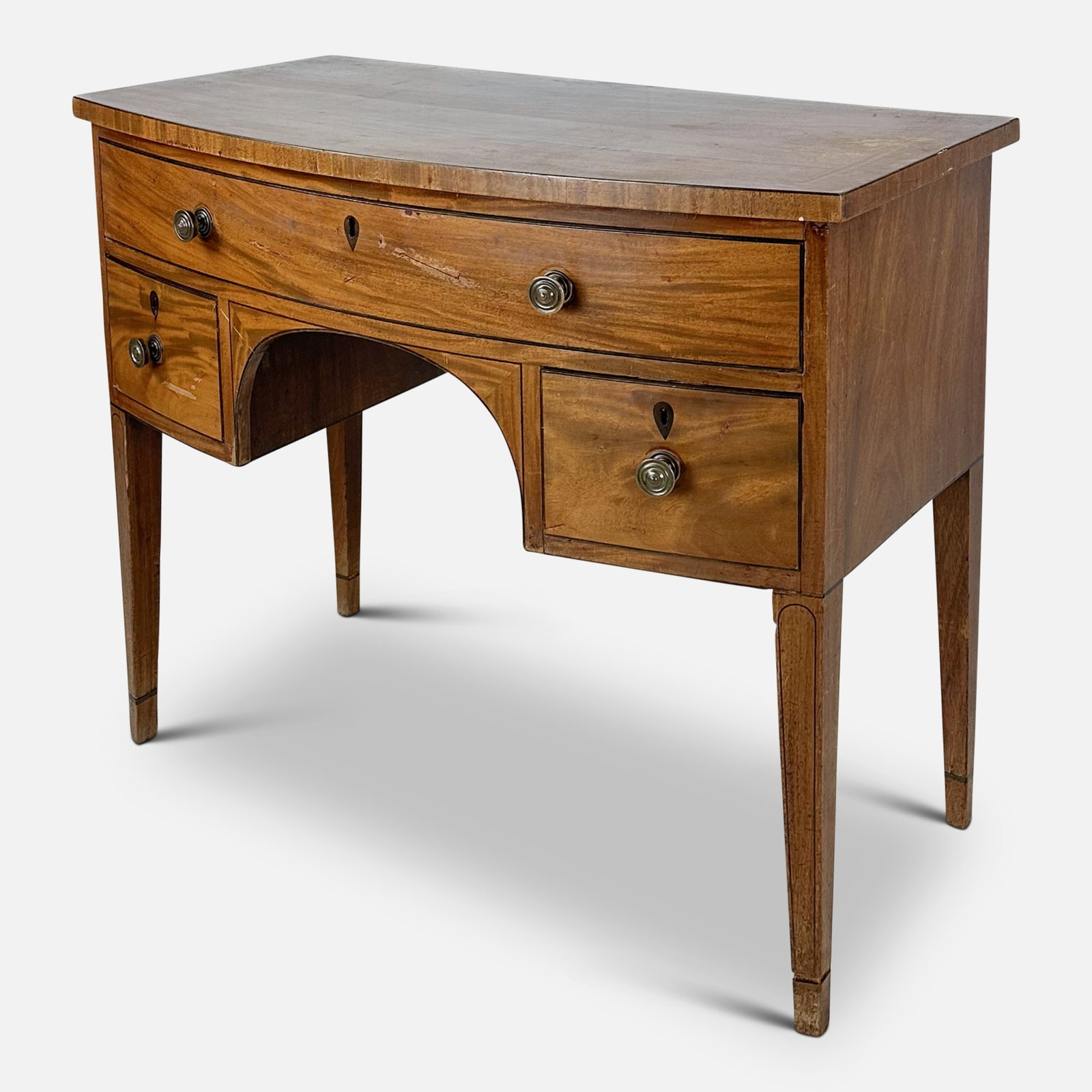 Antique Figured Satinwood Three-Drawer Dressing Table (1 of 11)