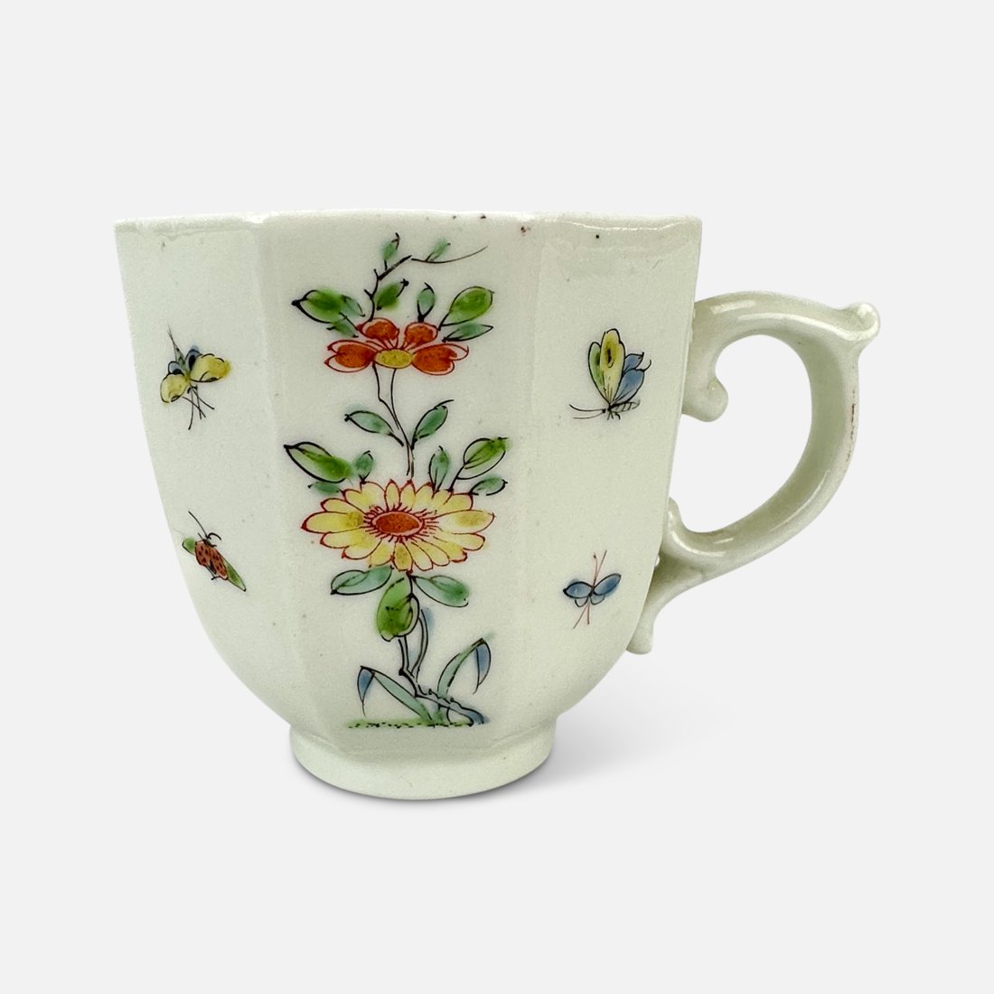 Antique 18thC Early Worcester Porcelain Octagonal Cup (1 of 6)