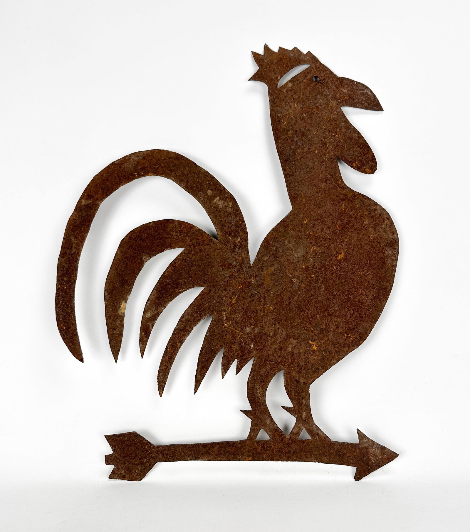 American Sheet Iron Rooster Silhouette Weathervane Folk Art Sculpture (1 of 3)