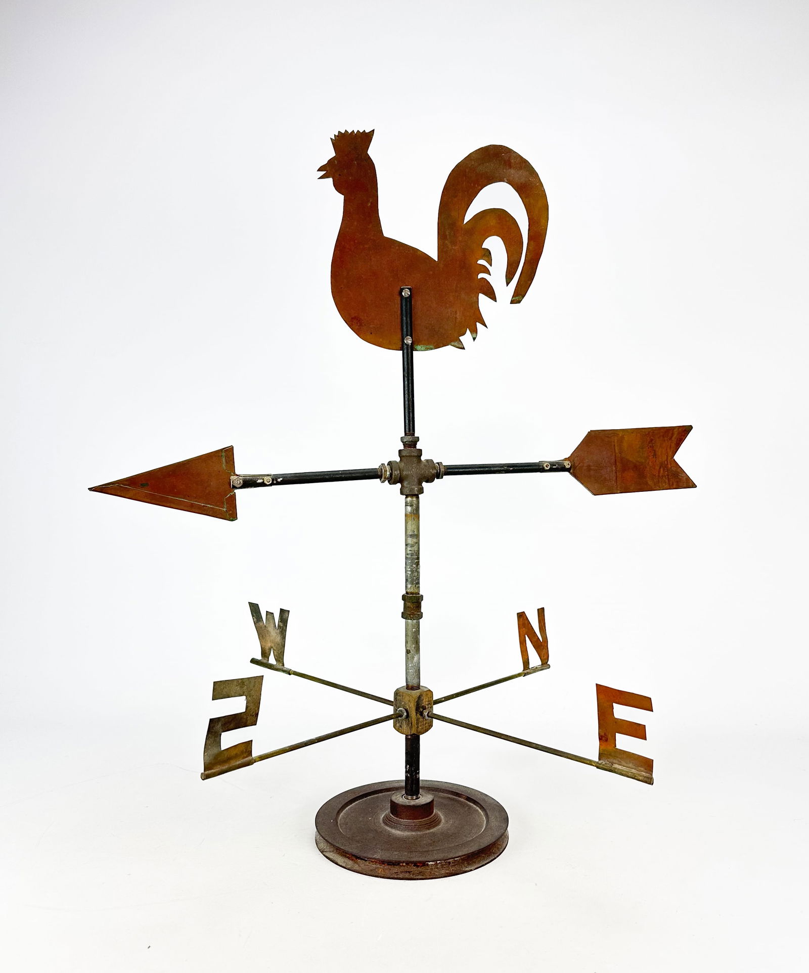 American Painted Sheet Iron Rooster Weathervane on Stand (1 of 3)