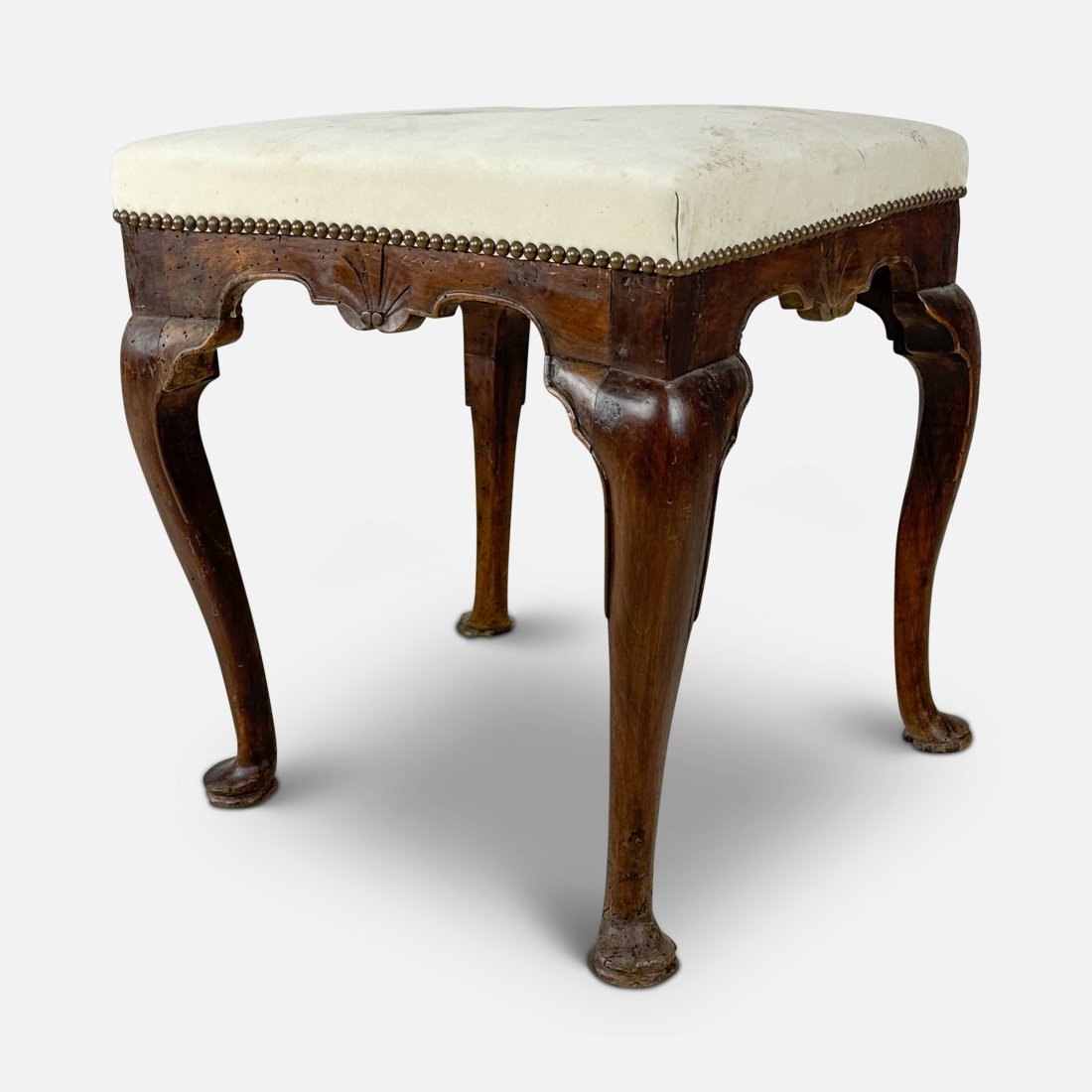 Antique 18thC American Mahogany Country Chippendale Tall Stool (1 of 8)