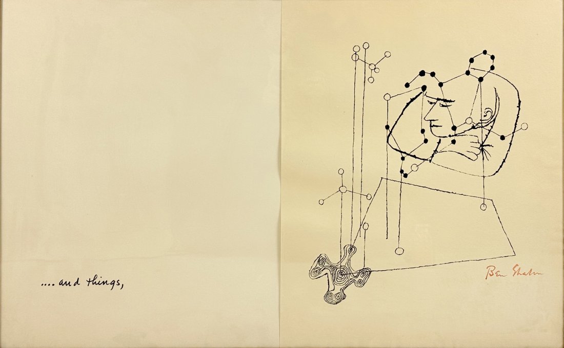 Ben Shahn "Many Things" 1968 Rilke Portfolio Ink Signed Limited Edition Print Lithograph (1 of 4)
