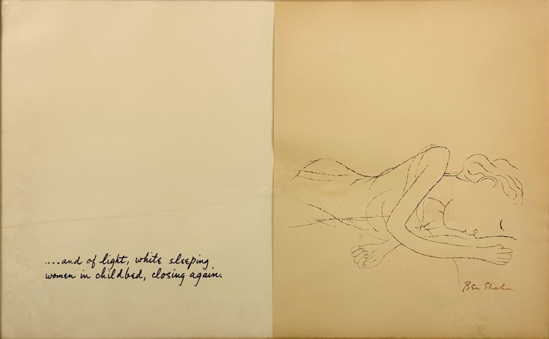 Ben Shahn "White Sleeping Women" Rilke Portfolio Ink Signed Limited Edition Print (1 of 4)