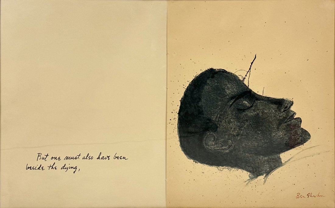 Ben Shahn "Beside the Dying" Rilke Portfolio Ink Signed Limited Edition Print (1 of 4)
