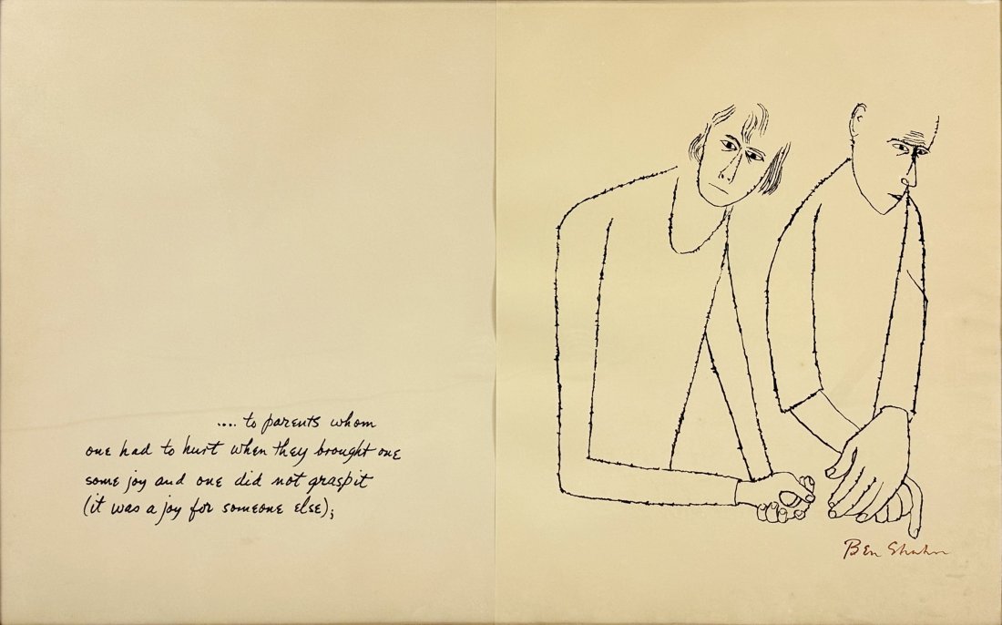 Ben Shahn "To Parents One Had to Hurt" Rilke Portfolio Ink Signed Limited Edition Print (1 of 4)
