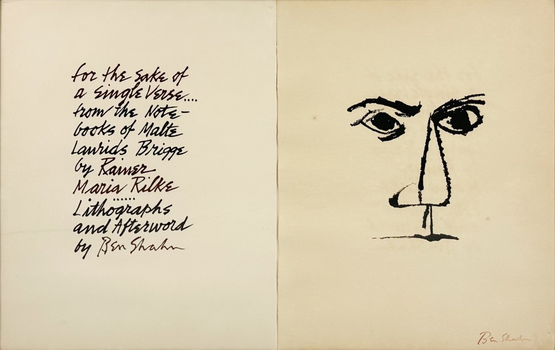 Ben Shahn "For the Sake of a Single Verse" Rilke Portfolio Ink Signed Limited Edition Print (1 of 4)