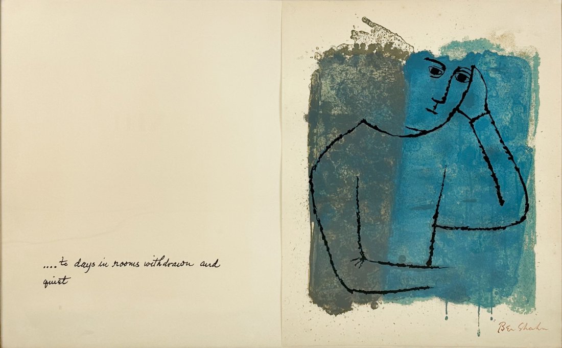 Ben Shahn "In Rooms Withdrawn and Quiet" Rilke Portfolio Ink Signed Limited Edition Print (1 of 4)