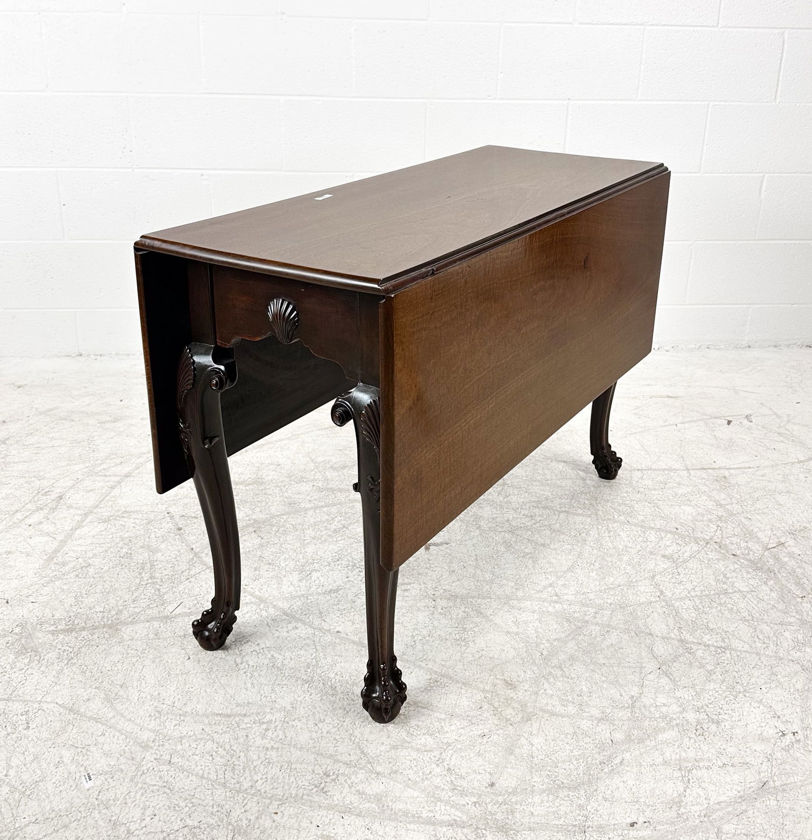 Antique 19thC English Chippendale Carved Walnut Drop-Leaf Table #2 (1 of 7)