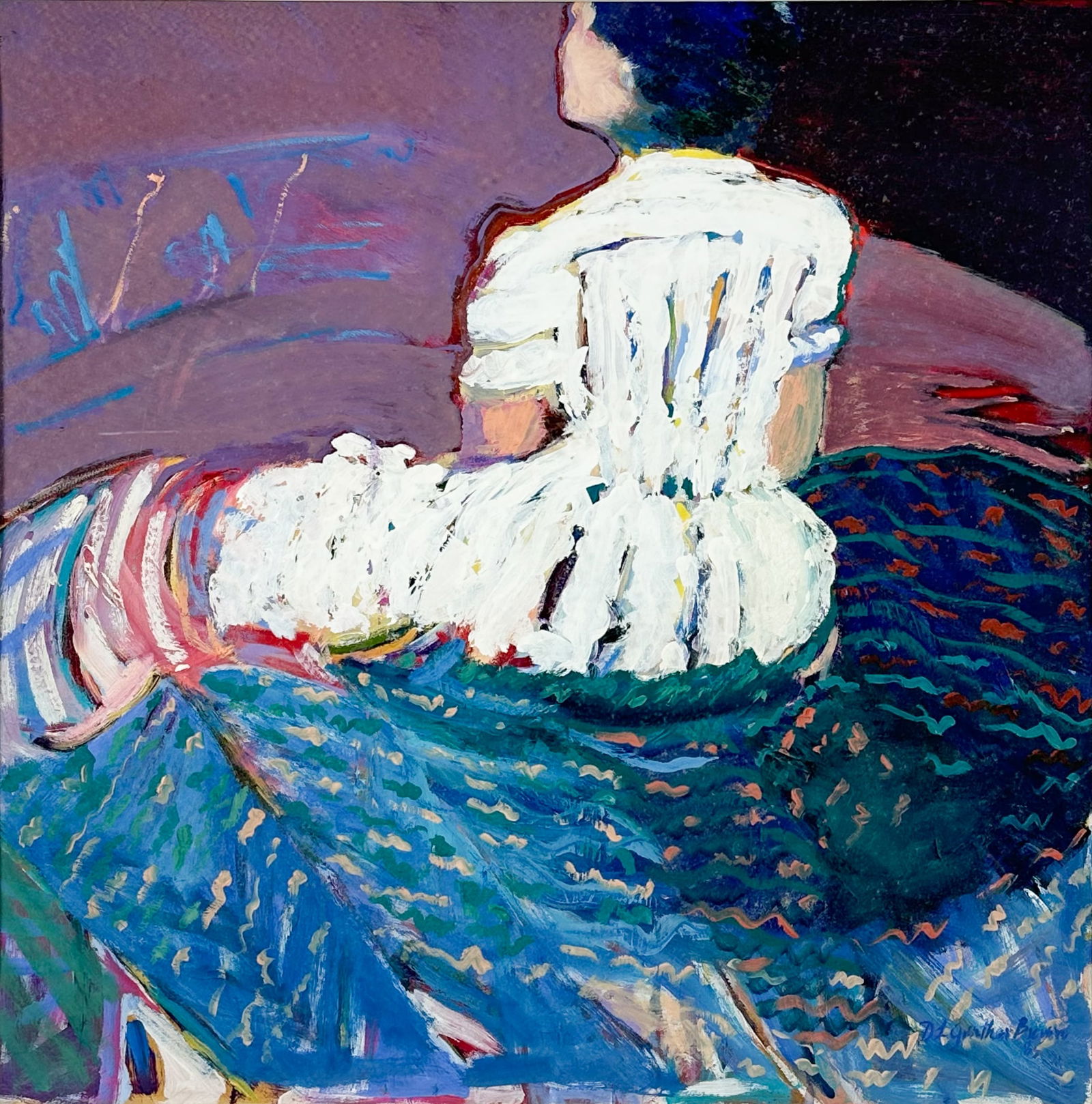 Donna Gunther Brown "Lady Jinx" Large Framed Oil Painting (1 of 6)