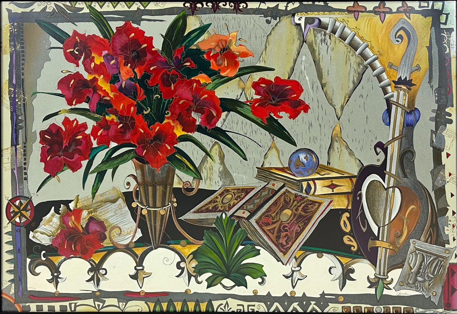 Liz Jardine "Love Letters" Still Life Signed/Numbered Framed Serigraph Print (1 of 6)