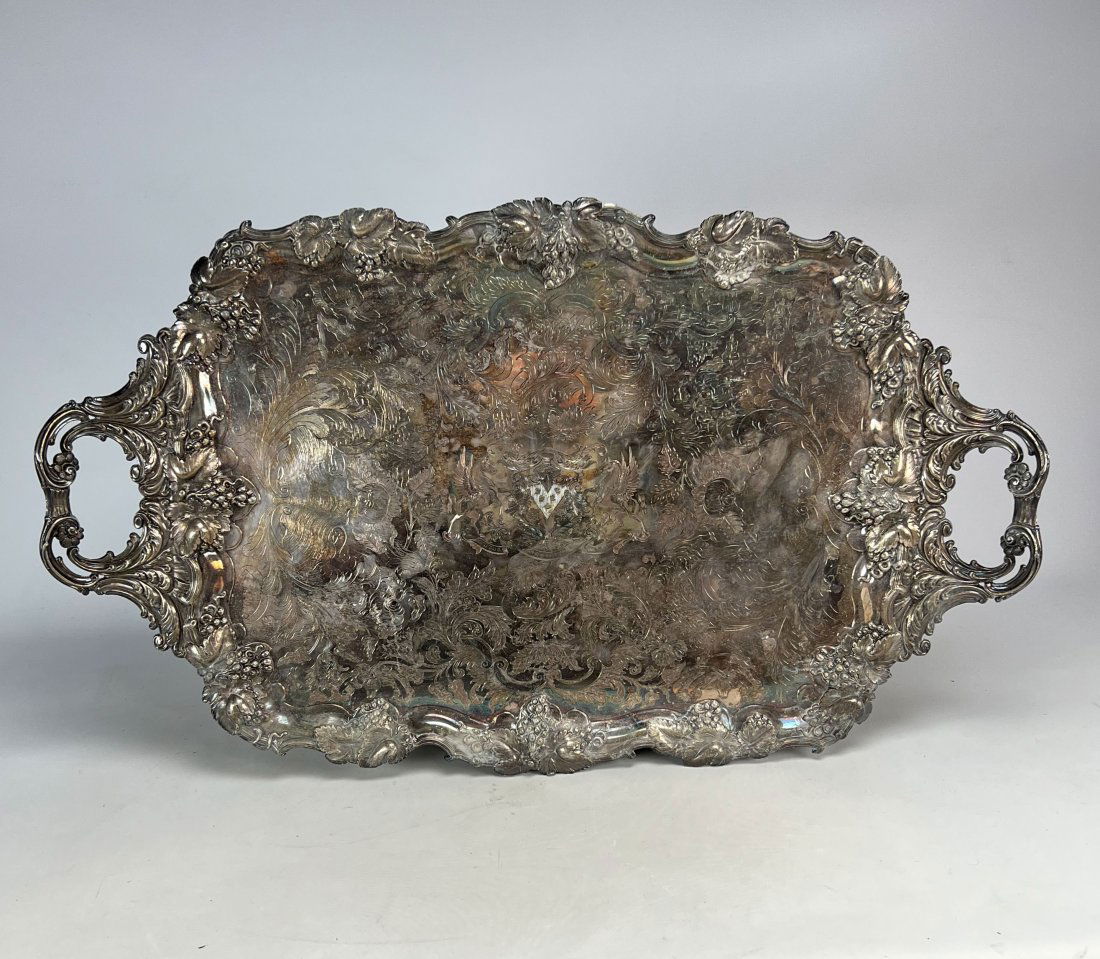 Antique Mid-19thC James Dixon & Sons Sheffield Silver on Copper Butlers Tray (1 of 9)