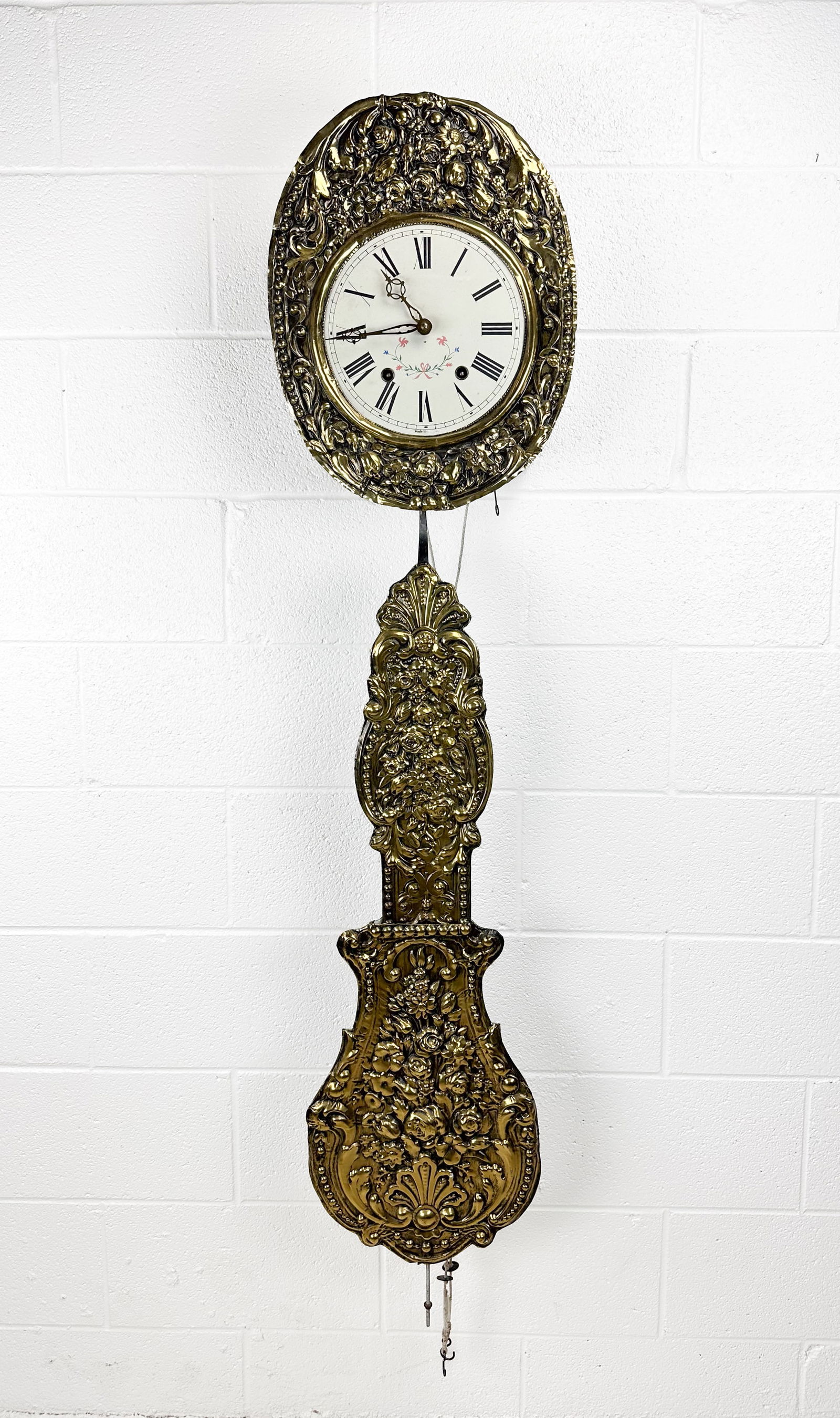 Antique Brass Continental Wag on the Wall Clock (1 of 5)