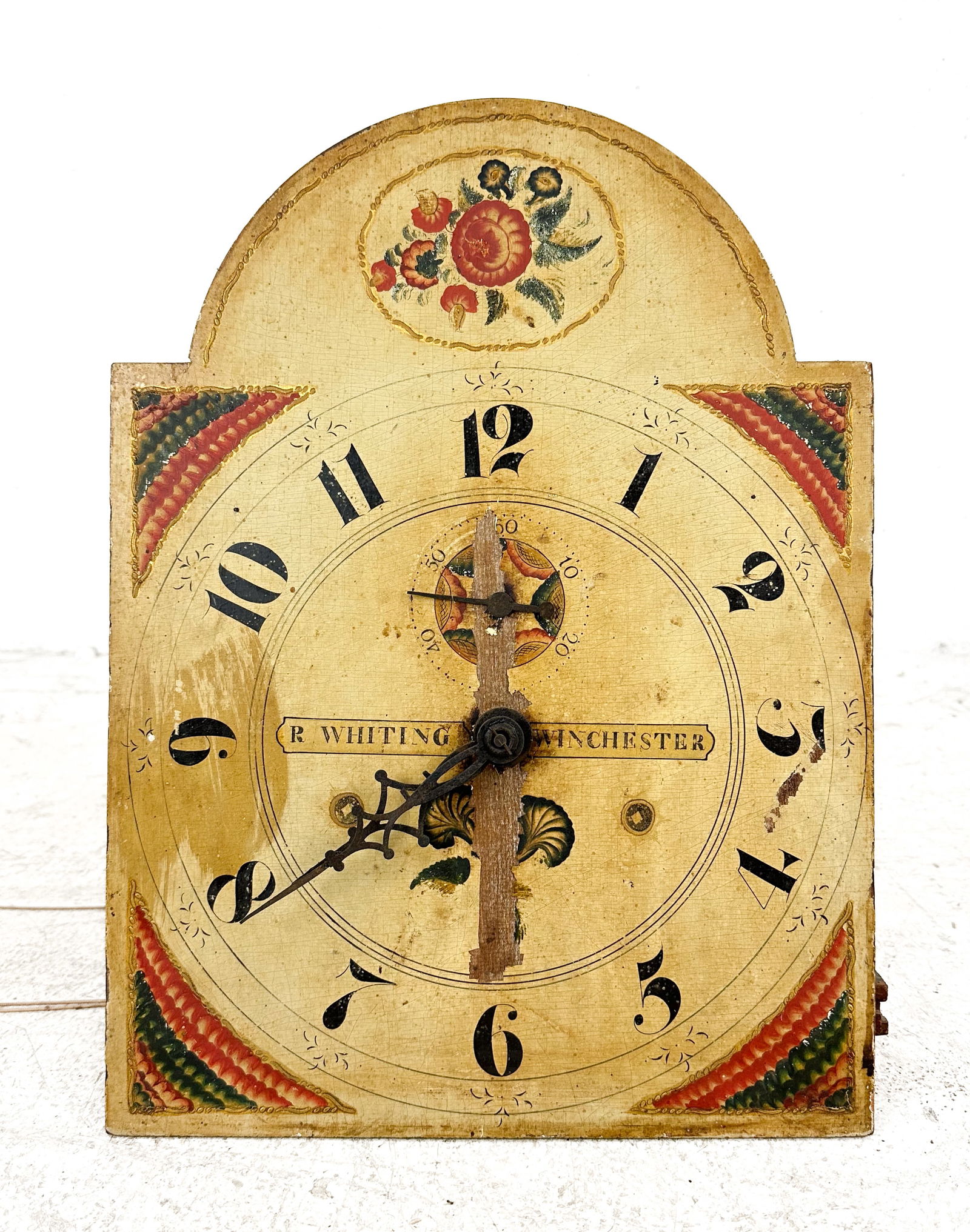 Riley Whiting of Winchester Connecticut Clock Face and Wooden Movement (1 of 6)