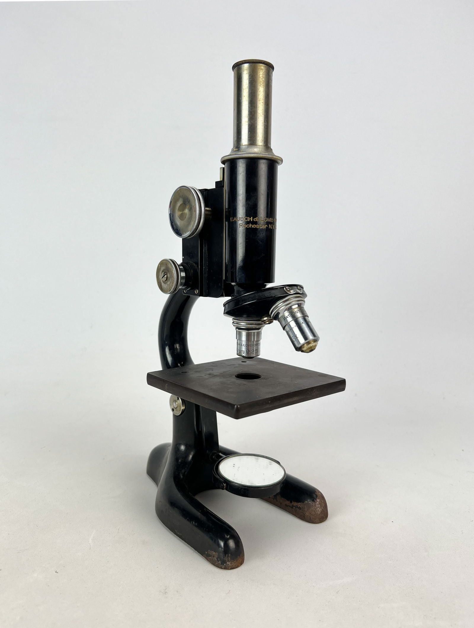 Antique Bausch & Lomb American Monocular Microscope w/Box (1 of 14)