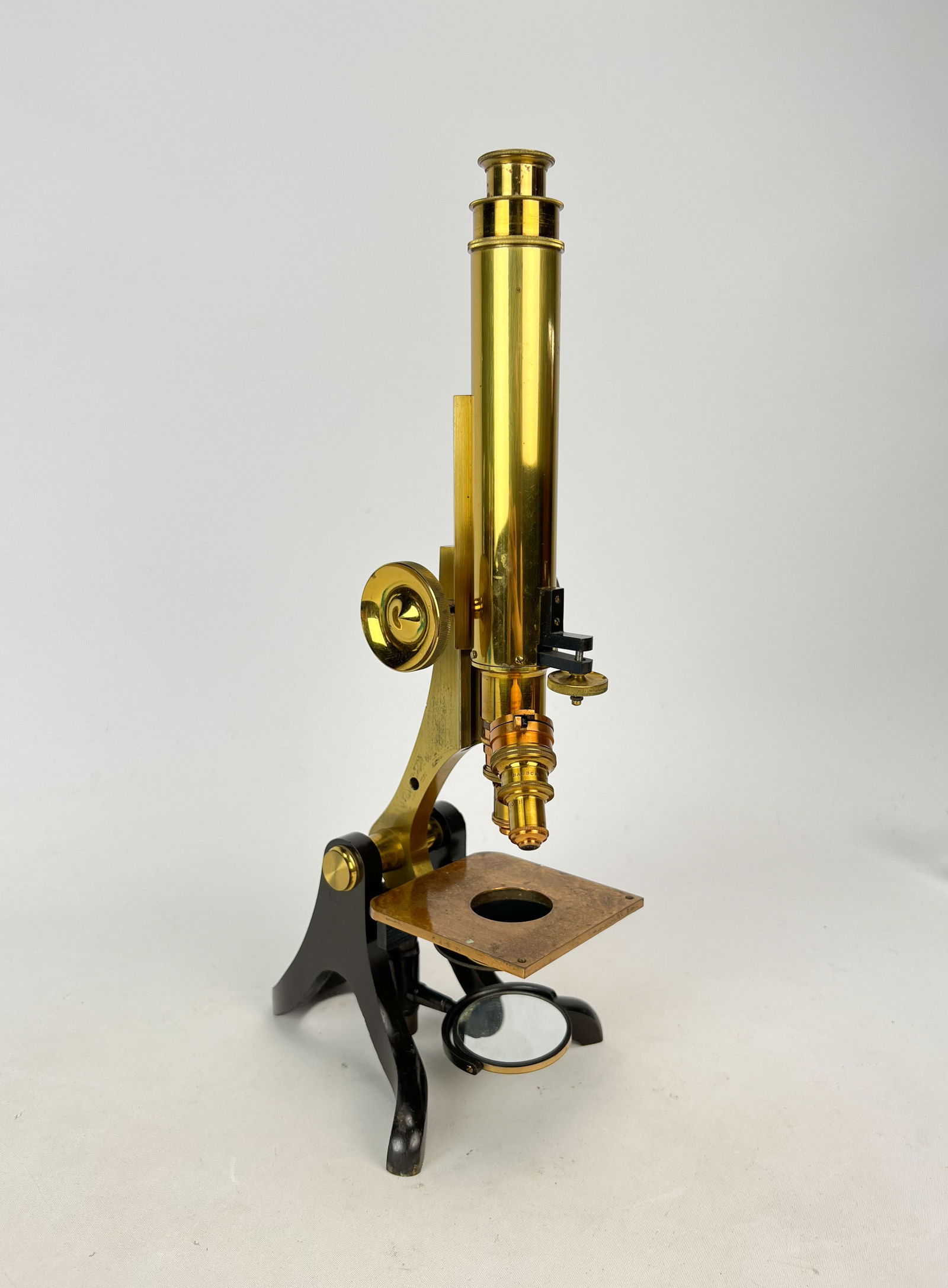 Antique Henry Crouch English Brass Compound Monocular Microscope w/Box (1 of 13)