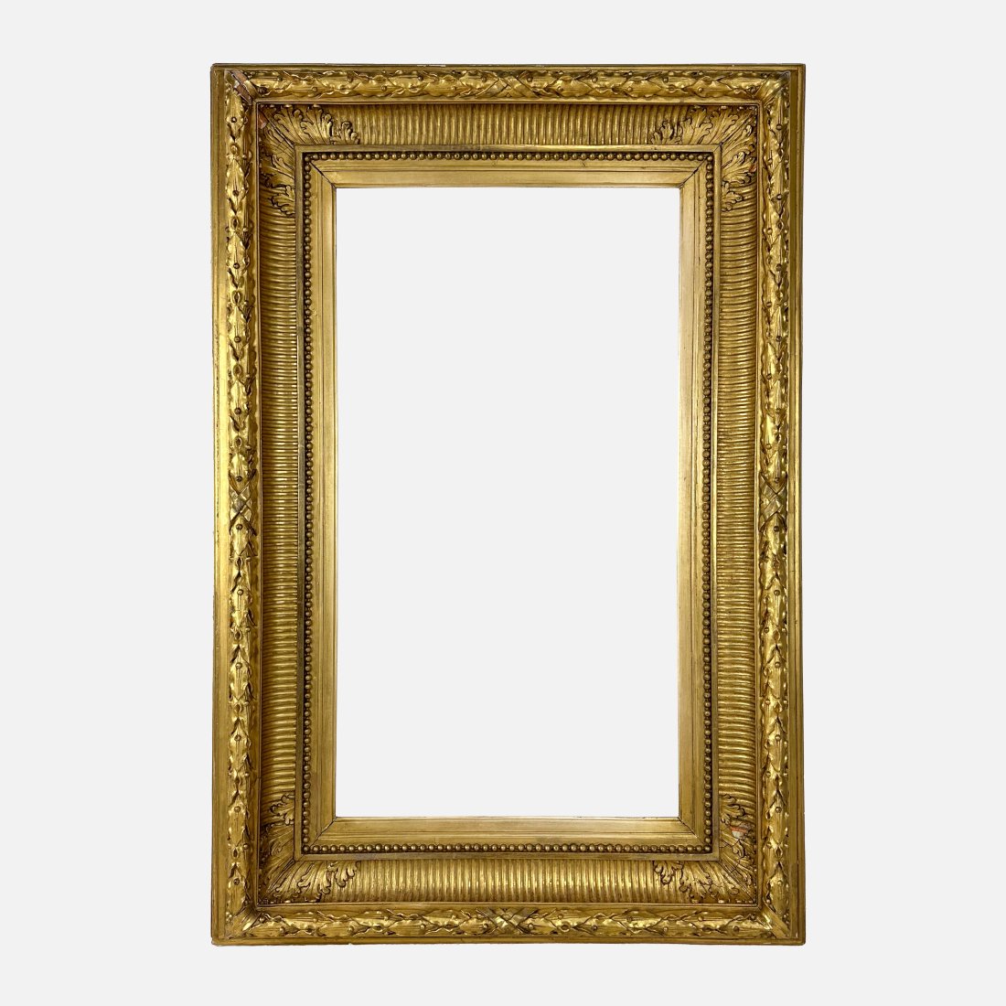 Antique 19thC Gilt Decorated Molded Gesso on Wood Rectangular Painting Frame (1 of 7)