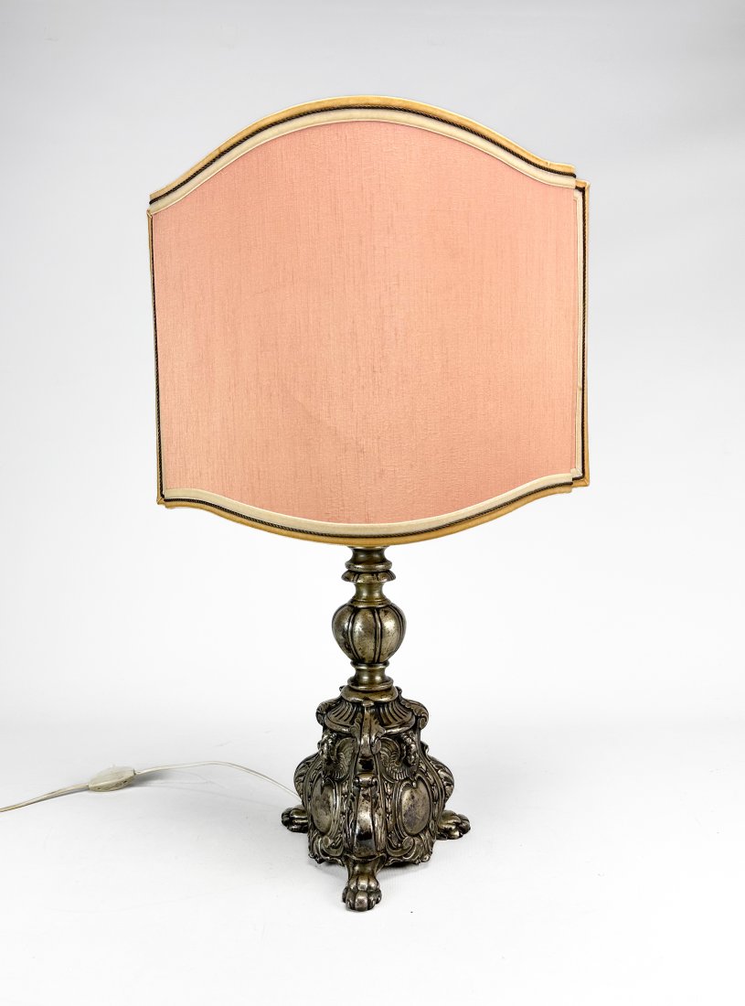 Baroque Style Silvered Metal  Prickett Stick Electric Table Lamp (1 of 7)