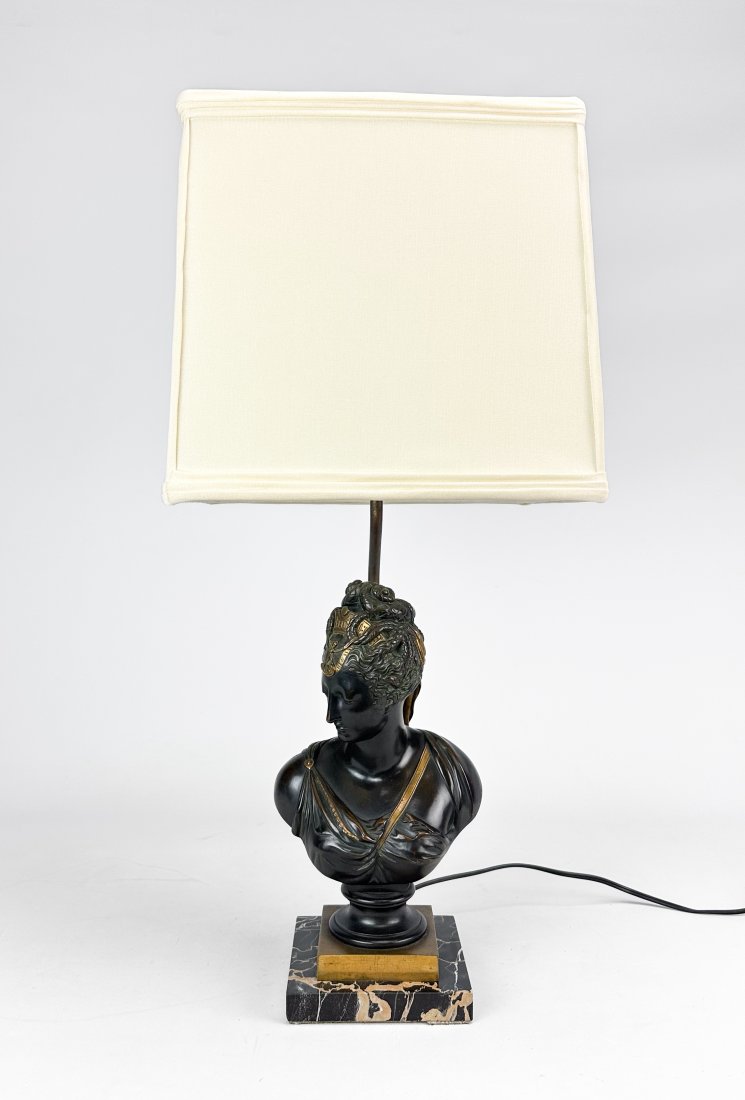 Neoclassical Table Lamp Parcel Gilt Bronze Bust of Diane De Poiters After Goujon (1 of 8)