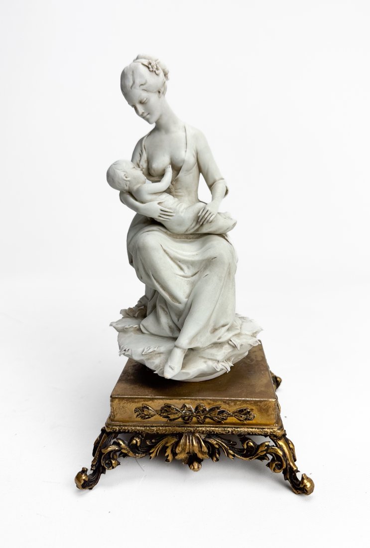Luigi Benacchio Triade, Capodimonte Biscuit Porcelain Mother And