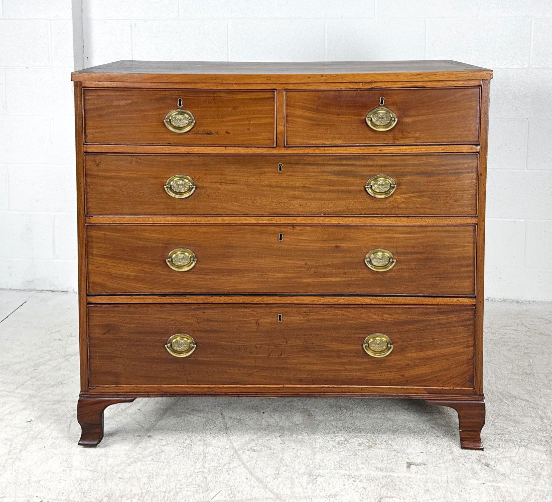 Antique 19thC American Hepplewhite Style Five-Drawer Mahogany Chest of Drawers (1 of 12)