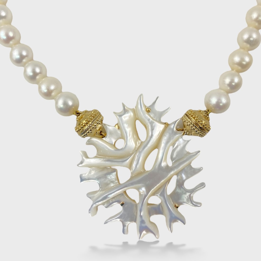 Mother Of Pearl & Pearl Statement Necklace 19 (1 of 5)