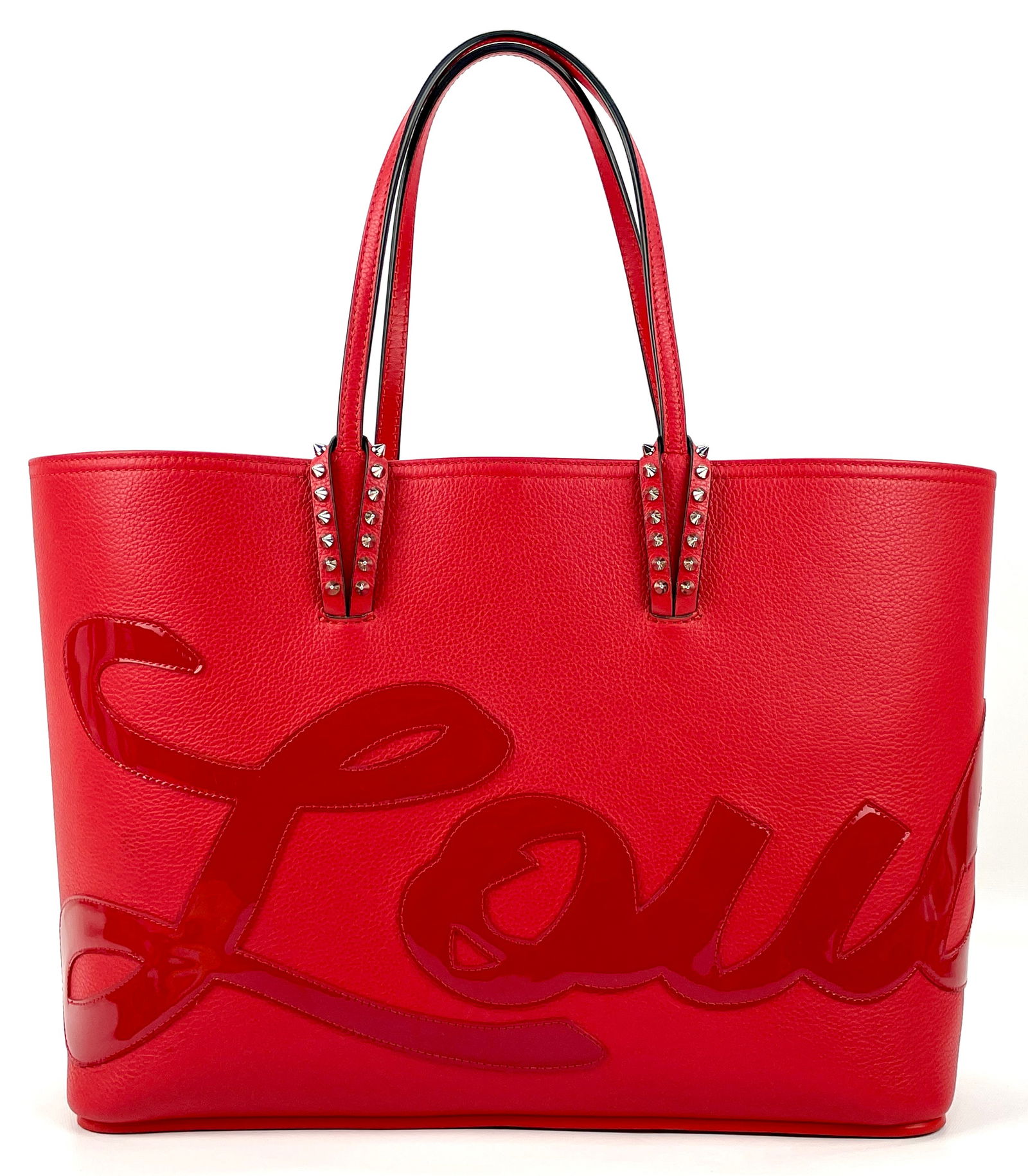 CHRISTIAN LOUBOUTIN PARIS Red Cabata East West Tote Printed Leather W/ Dust Bag Included And Tags (1 of 11)