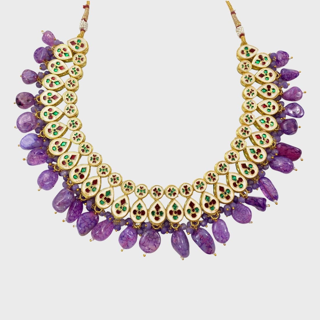 High End Costume Jewlery Purple Stone (Possibly Amethyst) Necklace Adjustable (1 of 6)