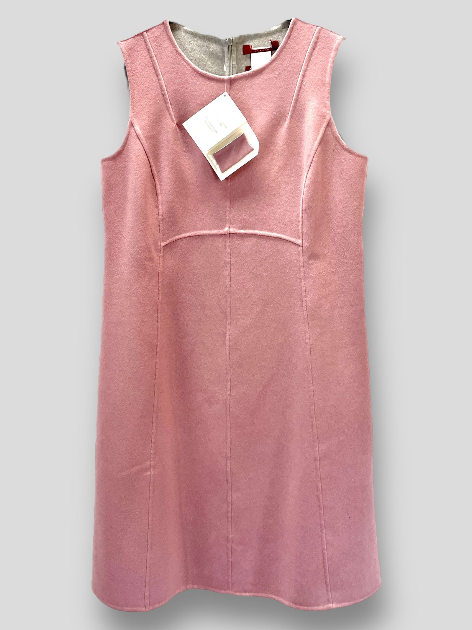 MAX MARA CUCITO A MANO Pale Pink Wool Shift Dress with Grey Interior.  Includes Tag and Extra (1 of 5)