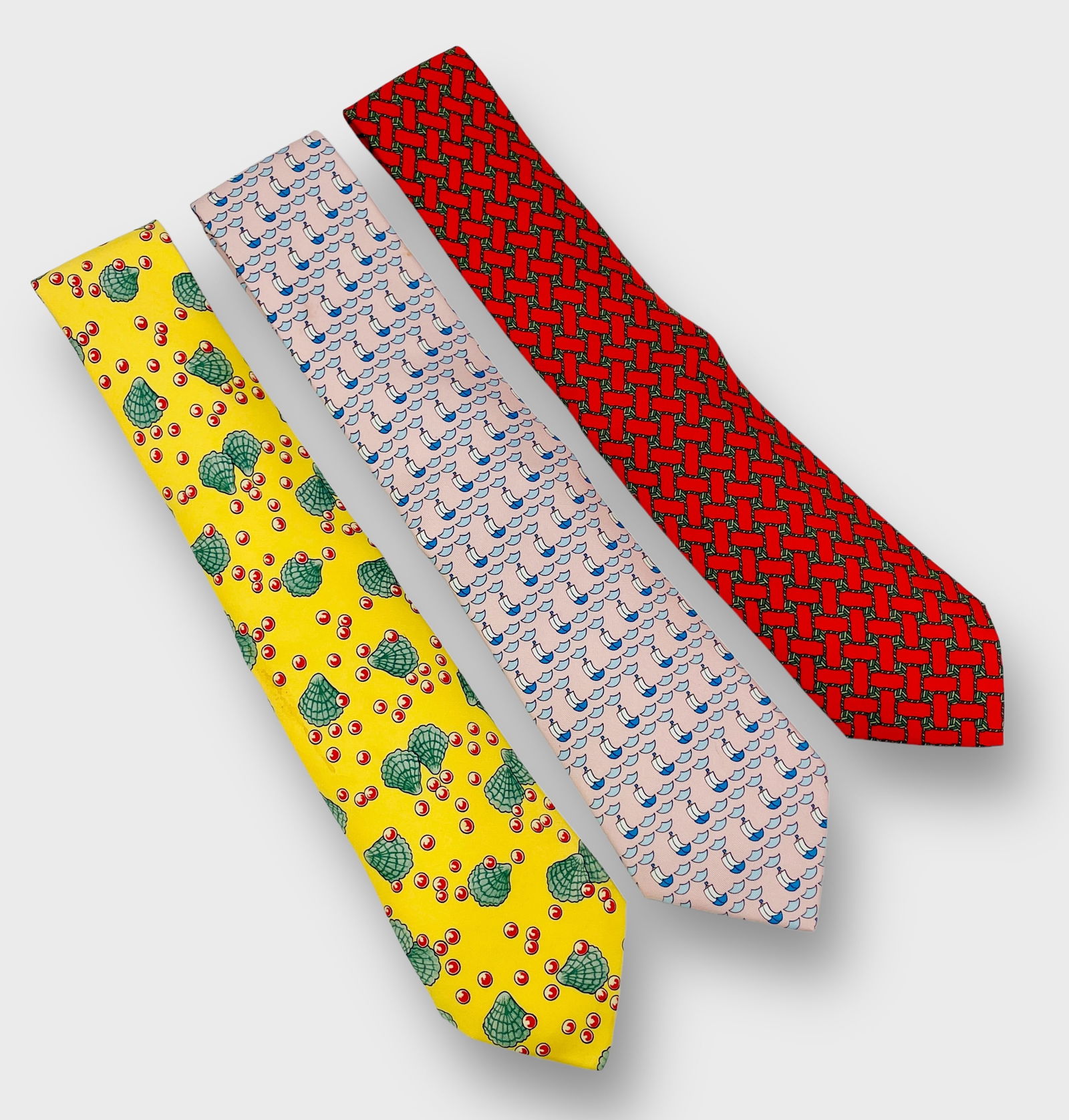 HERMES PARIS Silk Ties. Lot of 3. (1 of 7)