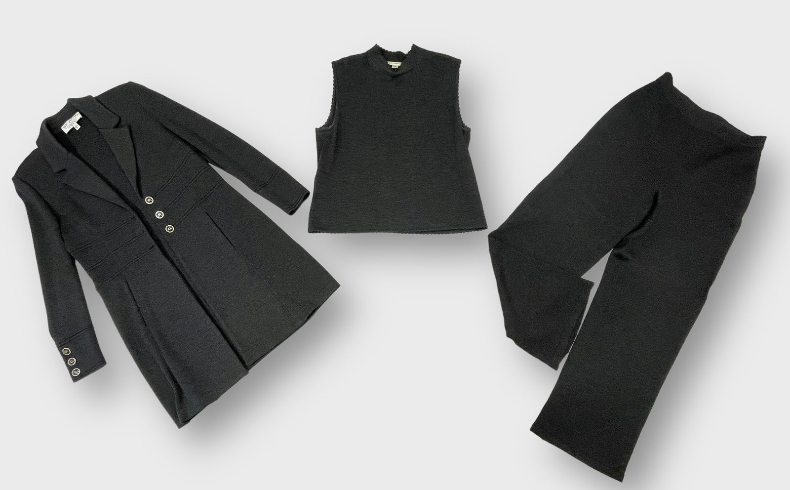 ST. JOHN COLLECTION BY MARIE GRAY Grey Knit Coordinating Separates.  Grey Knit Elastic Waist Pants (1 of 6)