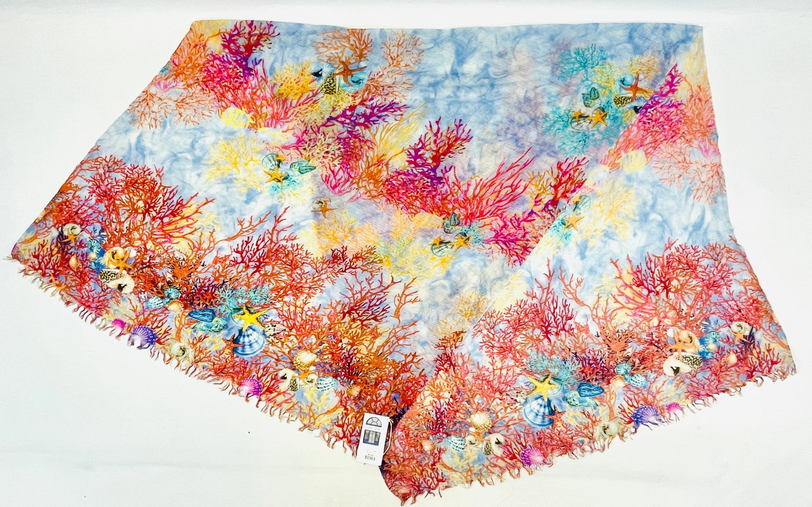 RICHARD GRAND Gorgeous Cashmere Challis Scarf Pale Blue Background with Brilliant Coral: Shipping: We do not provide in-house shipping or packing. Please reach out to one of our preferred shippers for a quote: Donald Camden UPS Store #4608 store4608@theupsstore.com - 703-569-8802 Navis Pa