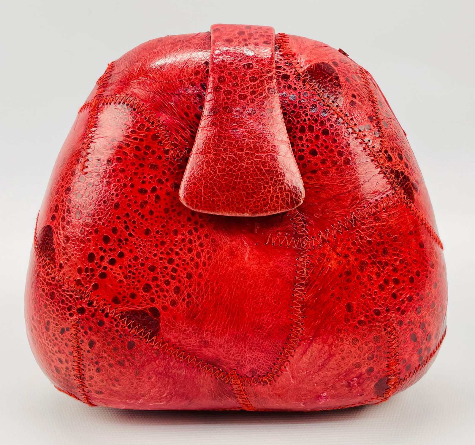 RAFAEL SANCHEZ Red Clutch, Patchwork Of Red Assorted Grain Reptile Skin (1 of 6)
