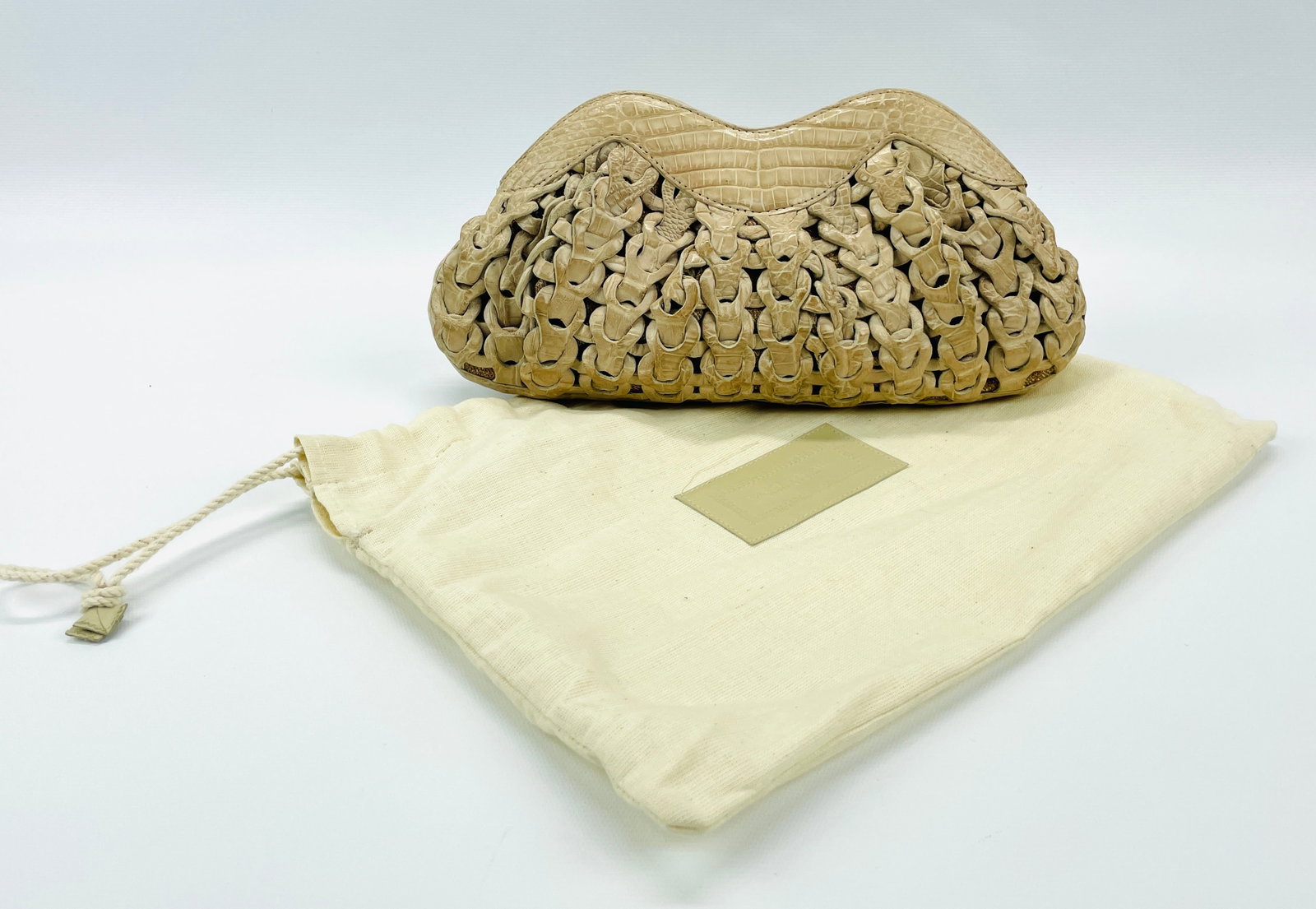 NANCY GONZALES Genuine Crocodile Colombian Clutch W/ Dust Bag: Preowned, great condition Shipping: We do not provide in-house shipping or packing. Please reach out to one of our preferred shippers for a quote: Donald Camden UPS Store #4608 store4608@theupsstore.c