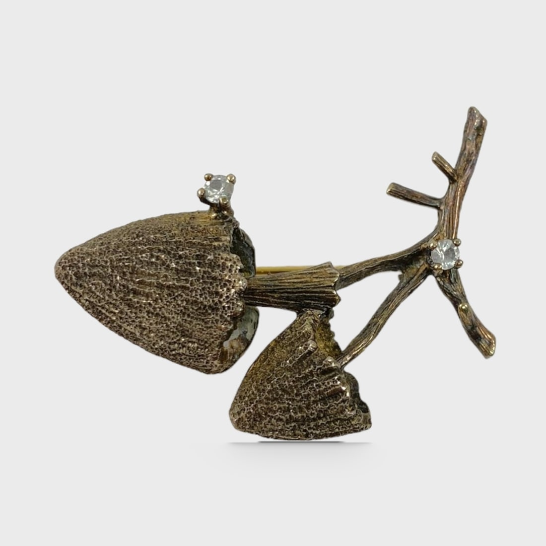 Les Bernard Sterling Silver Mushroom & Branch Brooch (1 of 4)