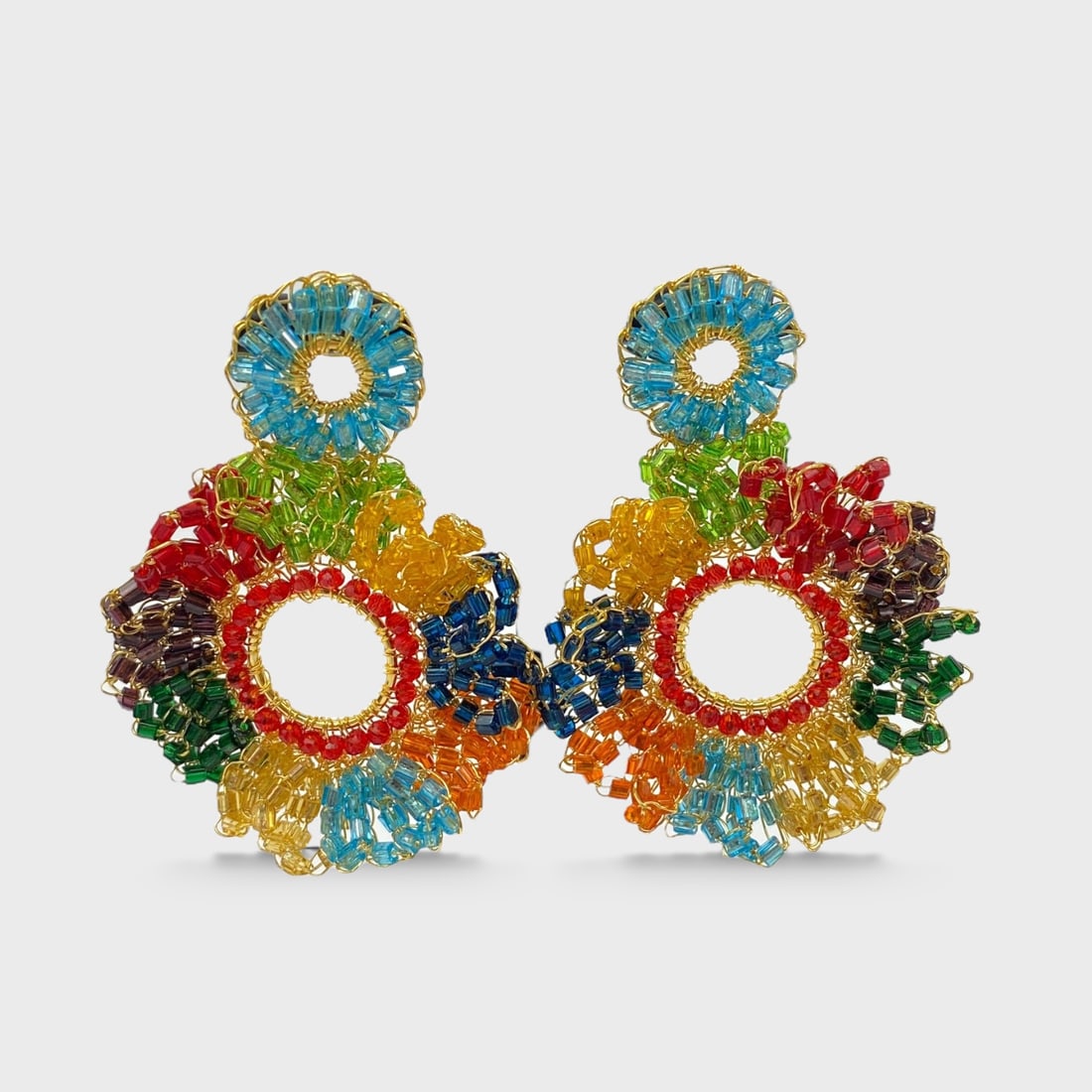 Tricia Milaneze Multi Color Hand-Crocheted Pierced Earring (1 of 2)