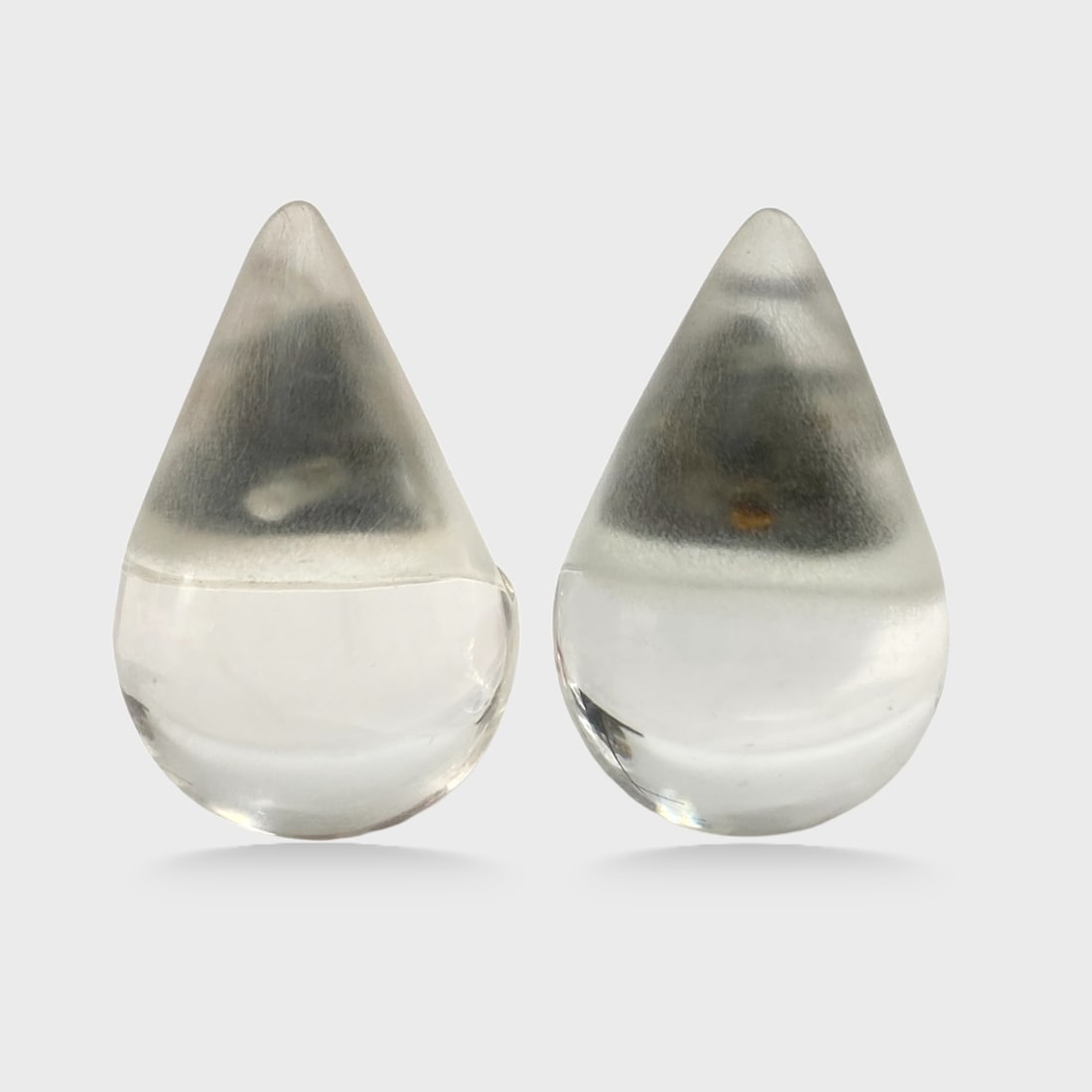 Large Vintage Lucite Water Drop Pierced Earrings (1 of 2)
