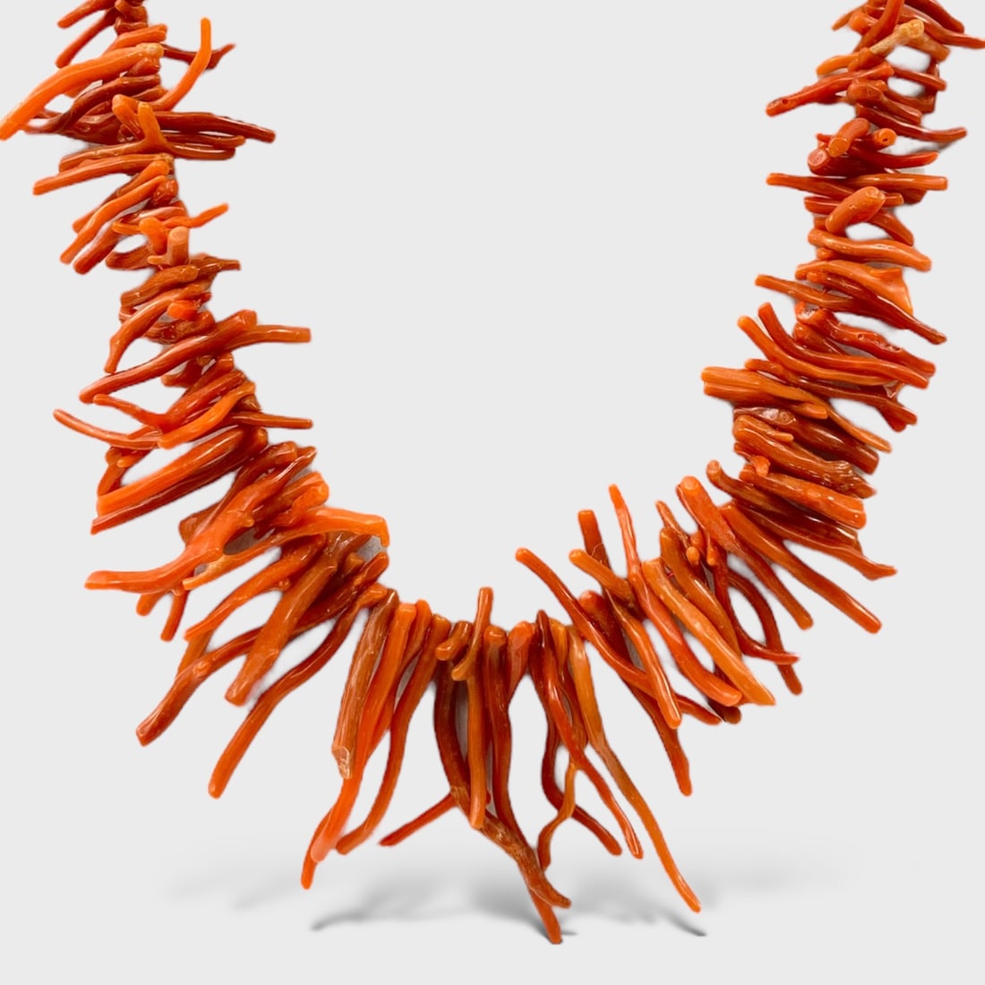 Fine 14K Yellow Gold Graduated Red Branch Coral Necklace 19.5: 14K yellow gold clasp.