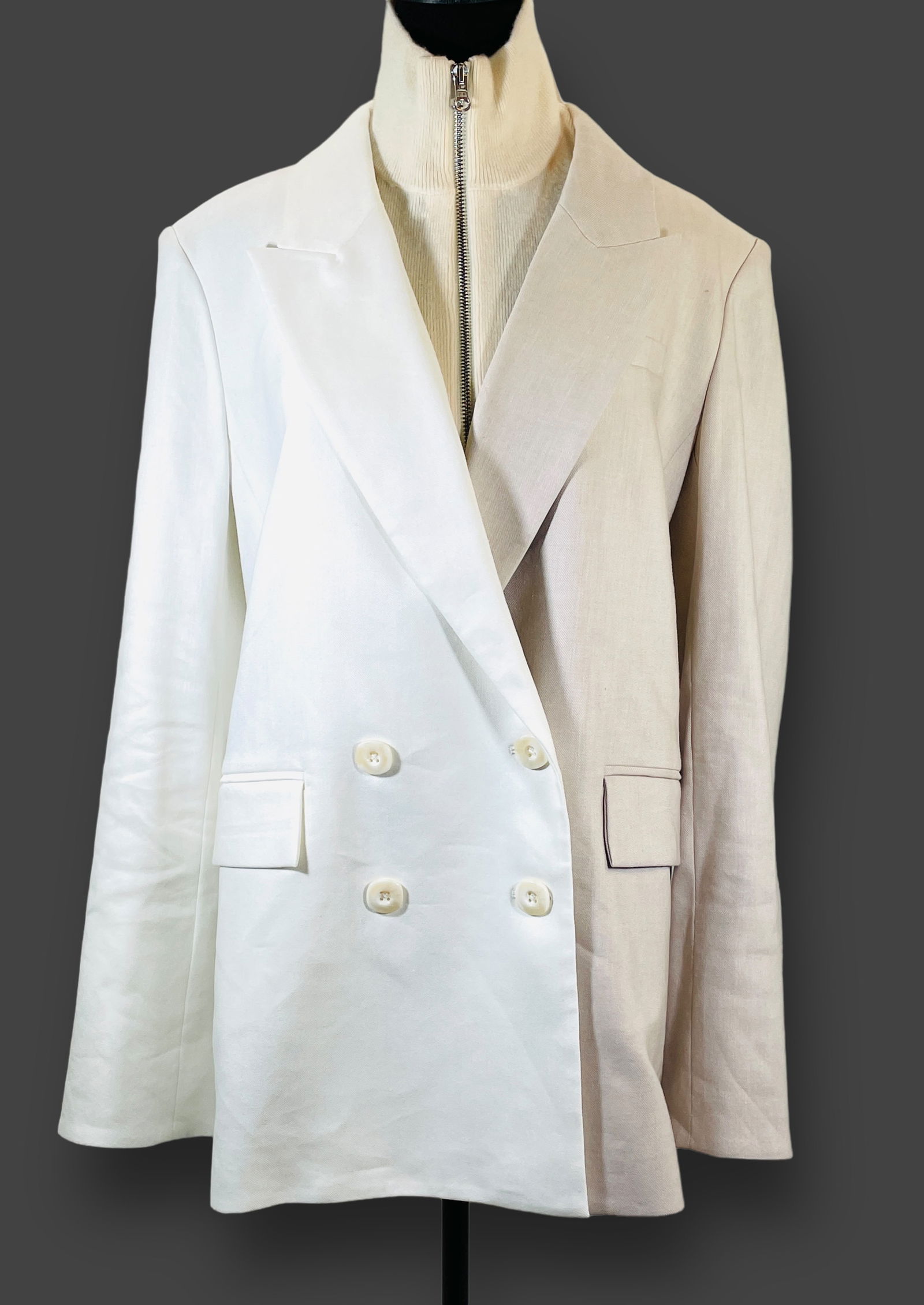 NWT VERONICA BEARD Braeton Dickey Jacket White/Limestone Size 14 (1 of 5)