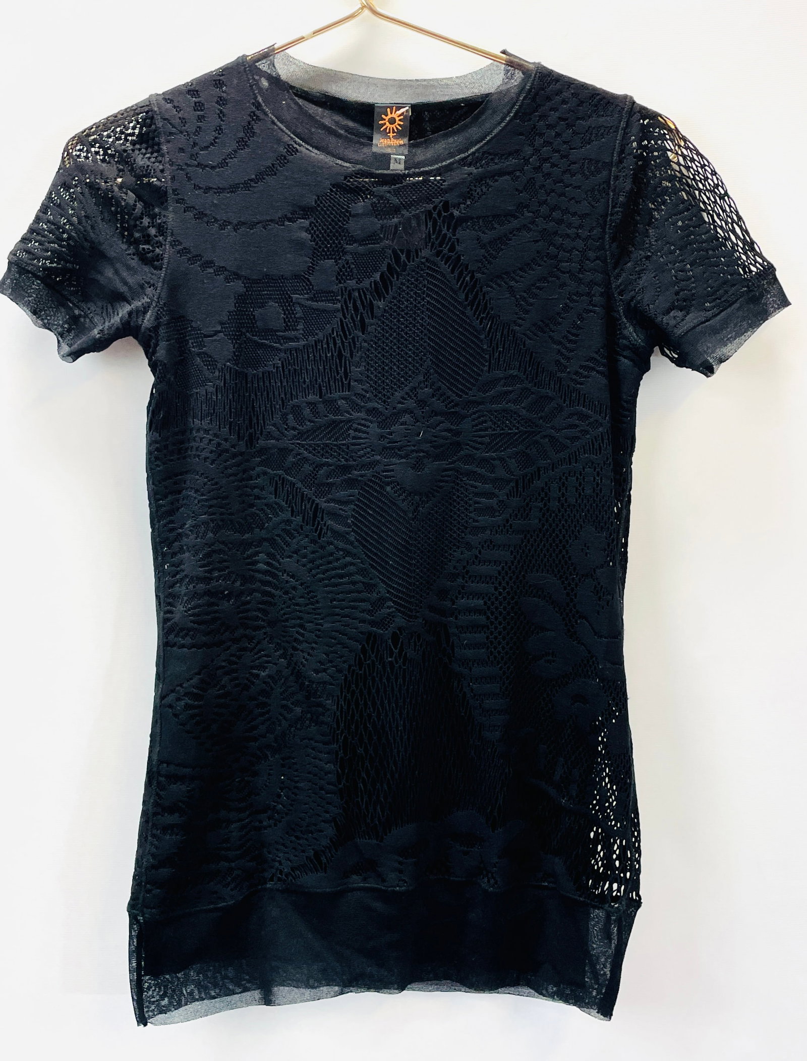 JEAN PAUL GAULTIER Vintage Black Stretch Mesh Gothic Punk Top. Size M: Size M