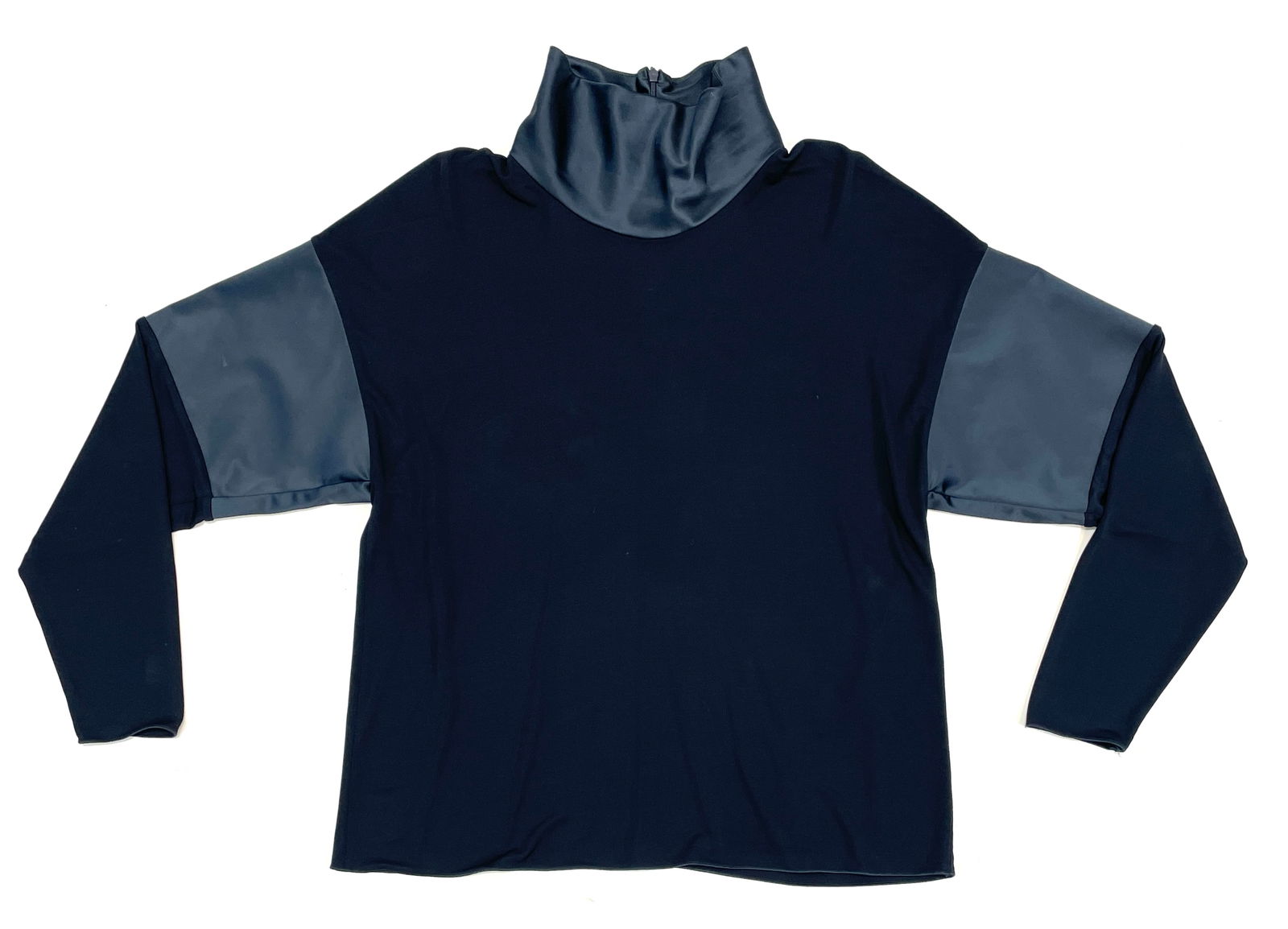 EMPORIO ARMANI Midnight Blue, Turtle Neck Stretch Performance Fabric and Satin with Black Zipper (1 of 4)