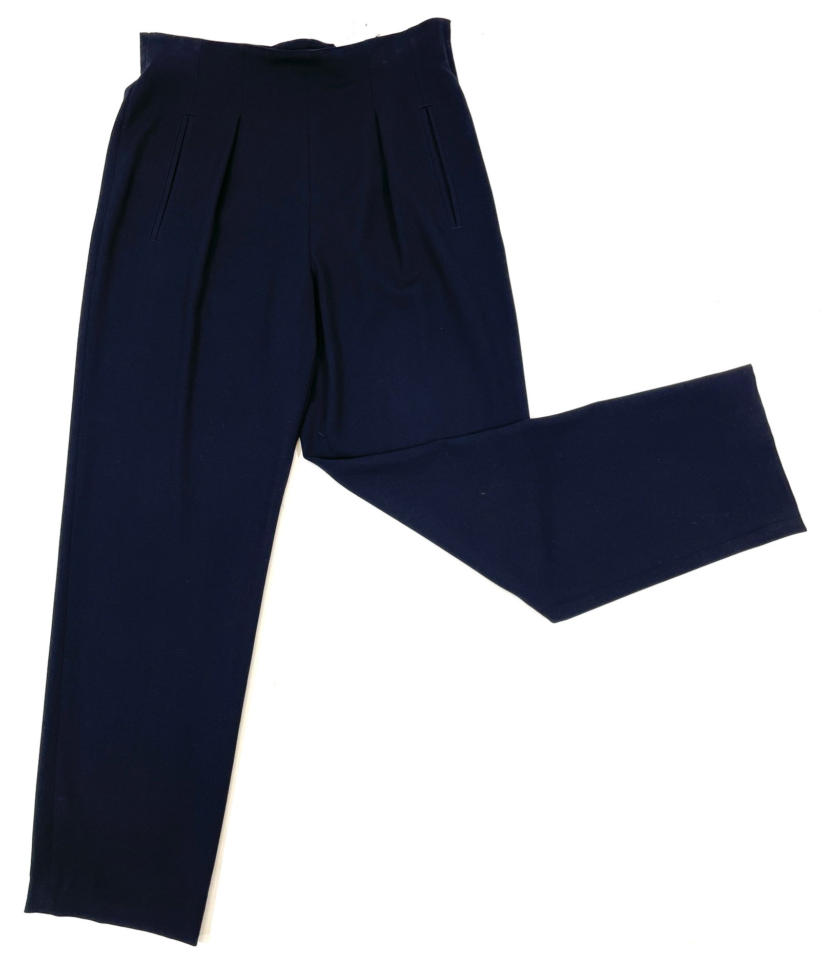 ESCADA BY MARGARETHA LEY Navy Blue Pleated Front Pants: Size 38